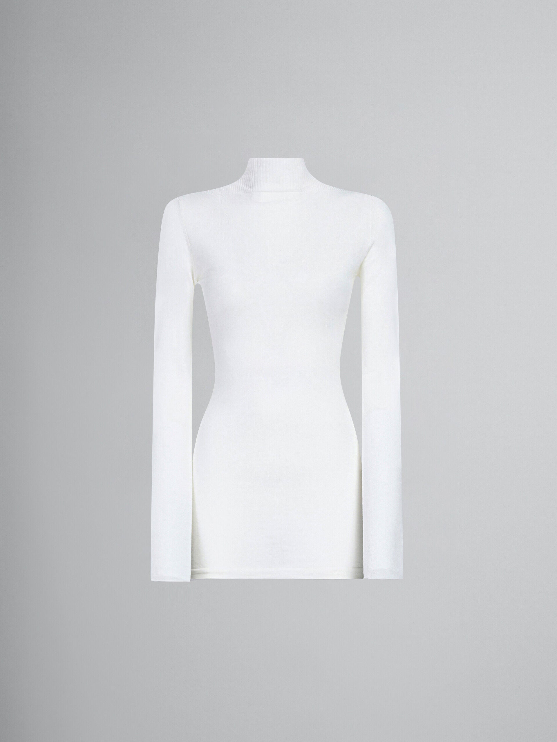 MARNI WOMEN'S LILY WHITE FITTED TURTLENECK SWEATER
