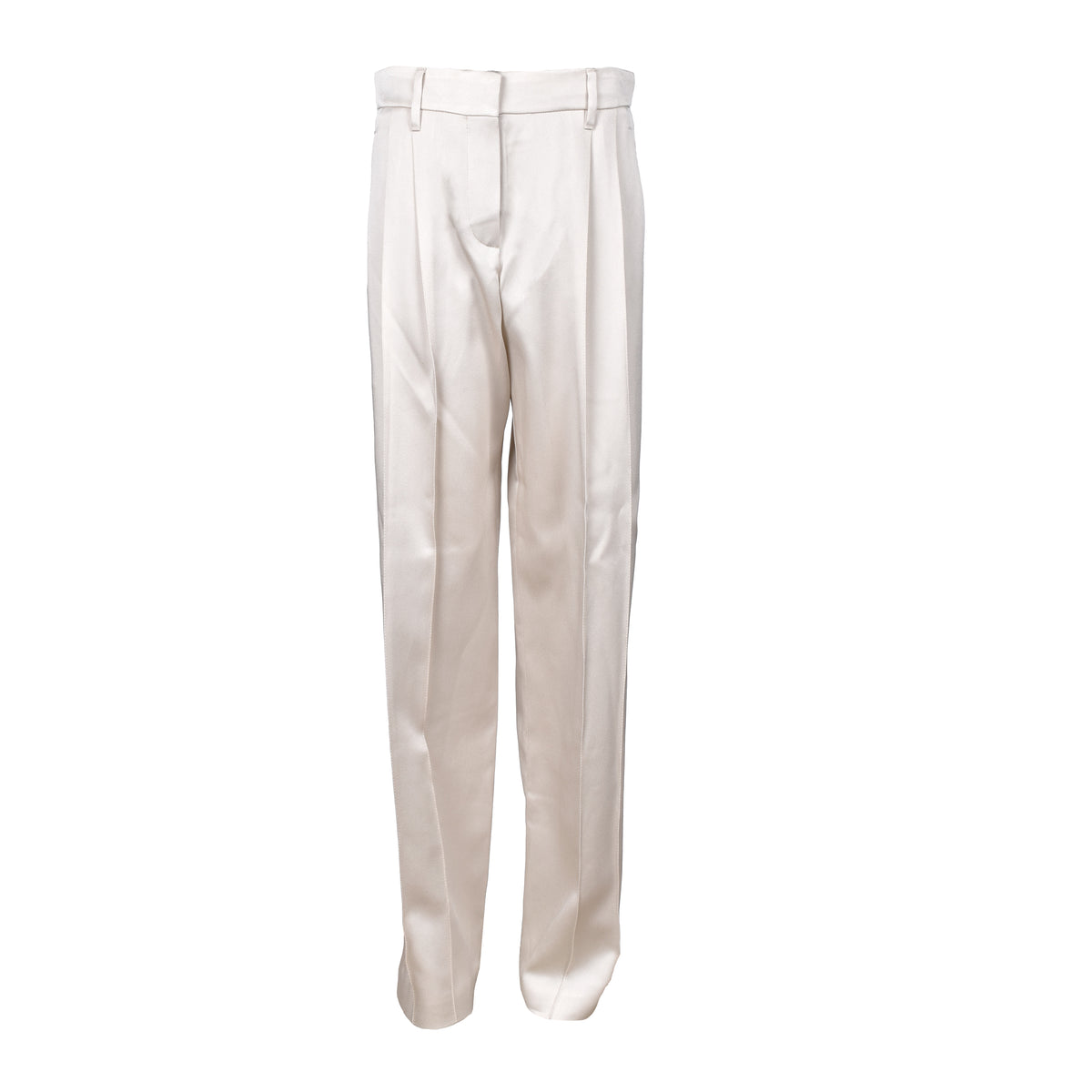 BRUNELLO CUCINELLI WOMEN'S CREAM TAILORED TROUSERS