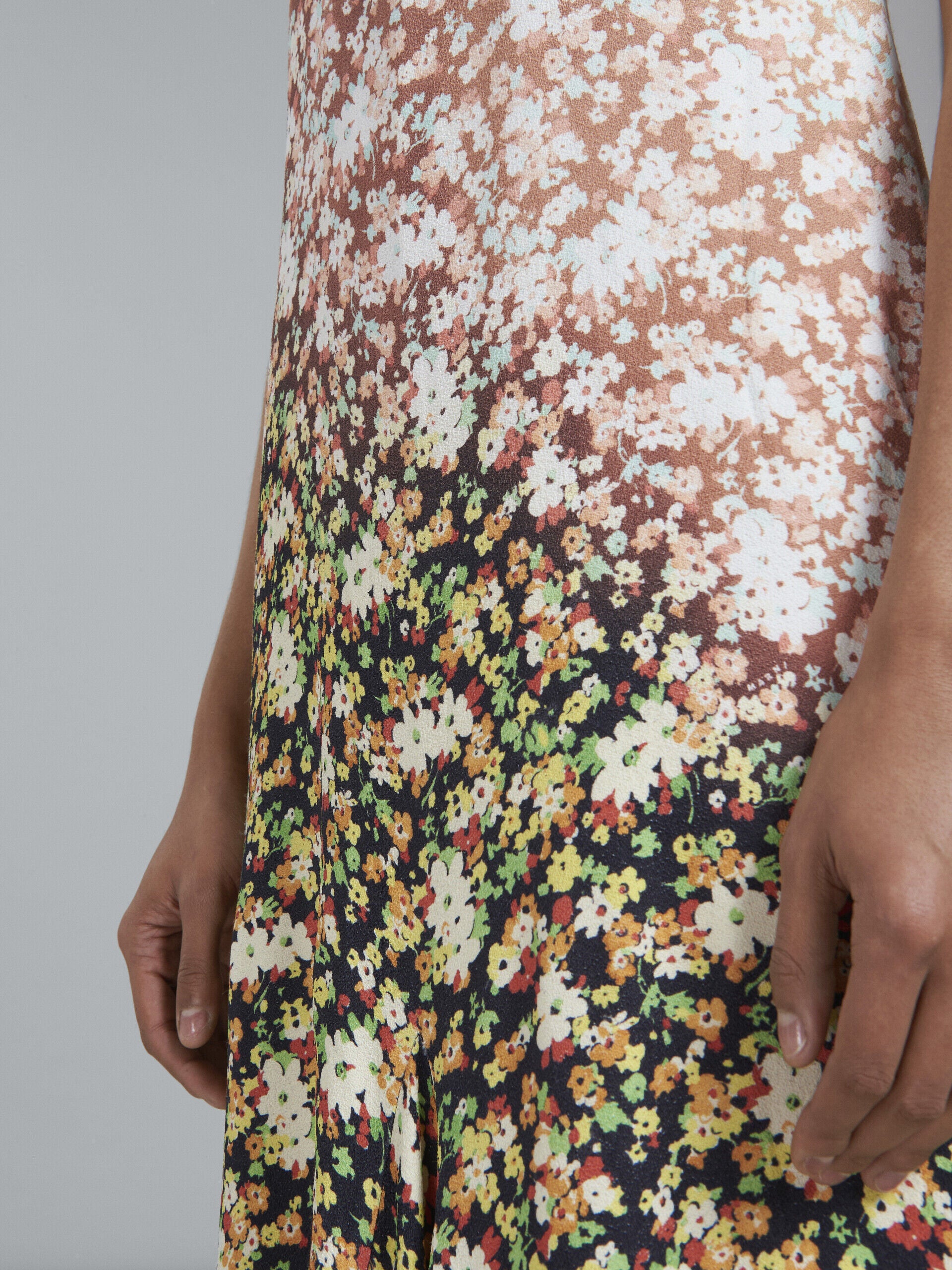 MARNI WOMEN'S FLORAL SLEEVELESS OMBRE MAXI DRESS
