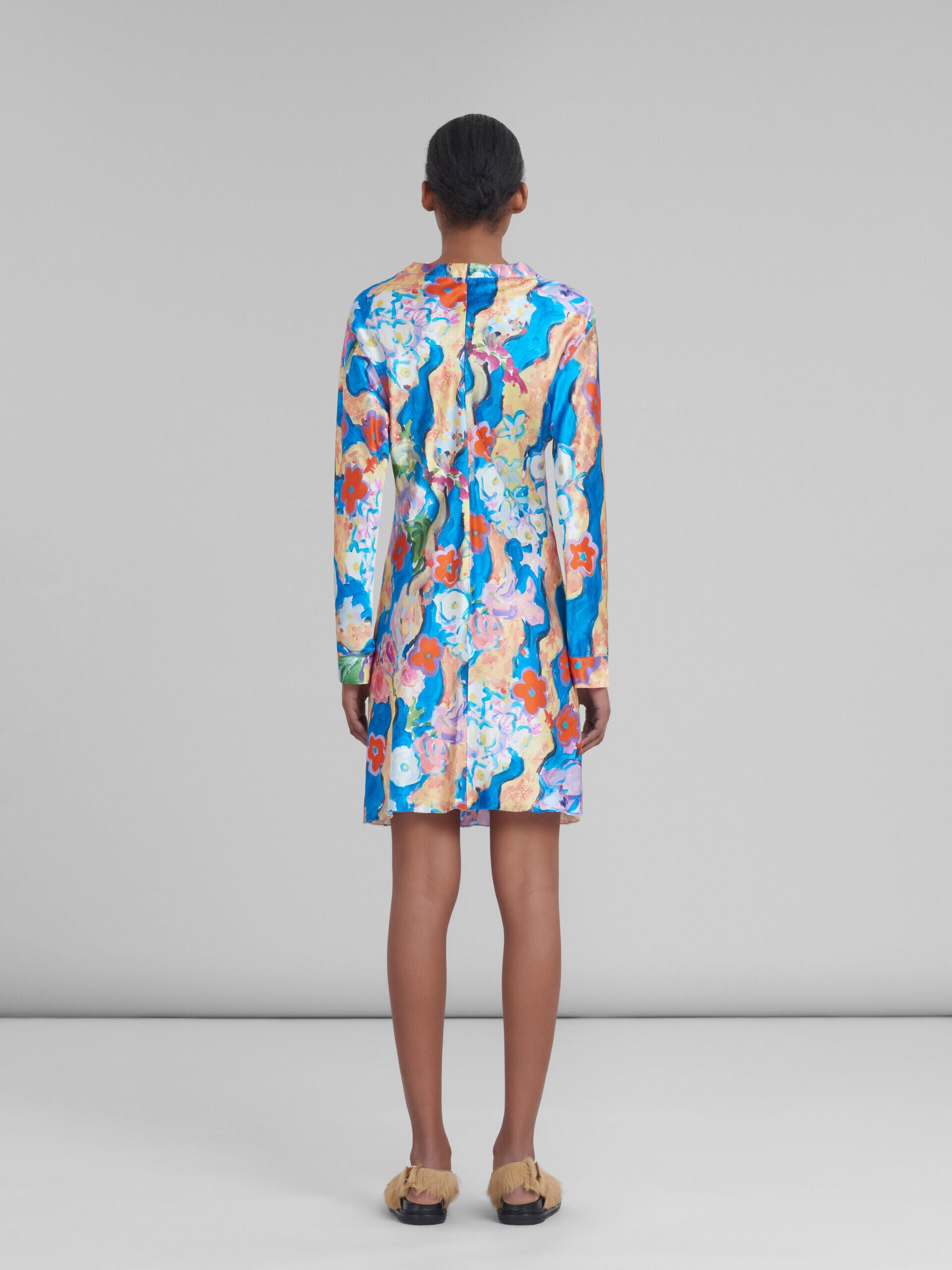 MARNI WOMEN'S COBALT FLORAL PRINT DRESS