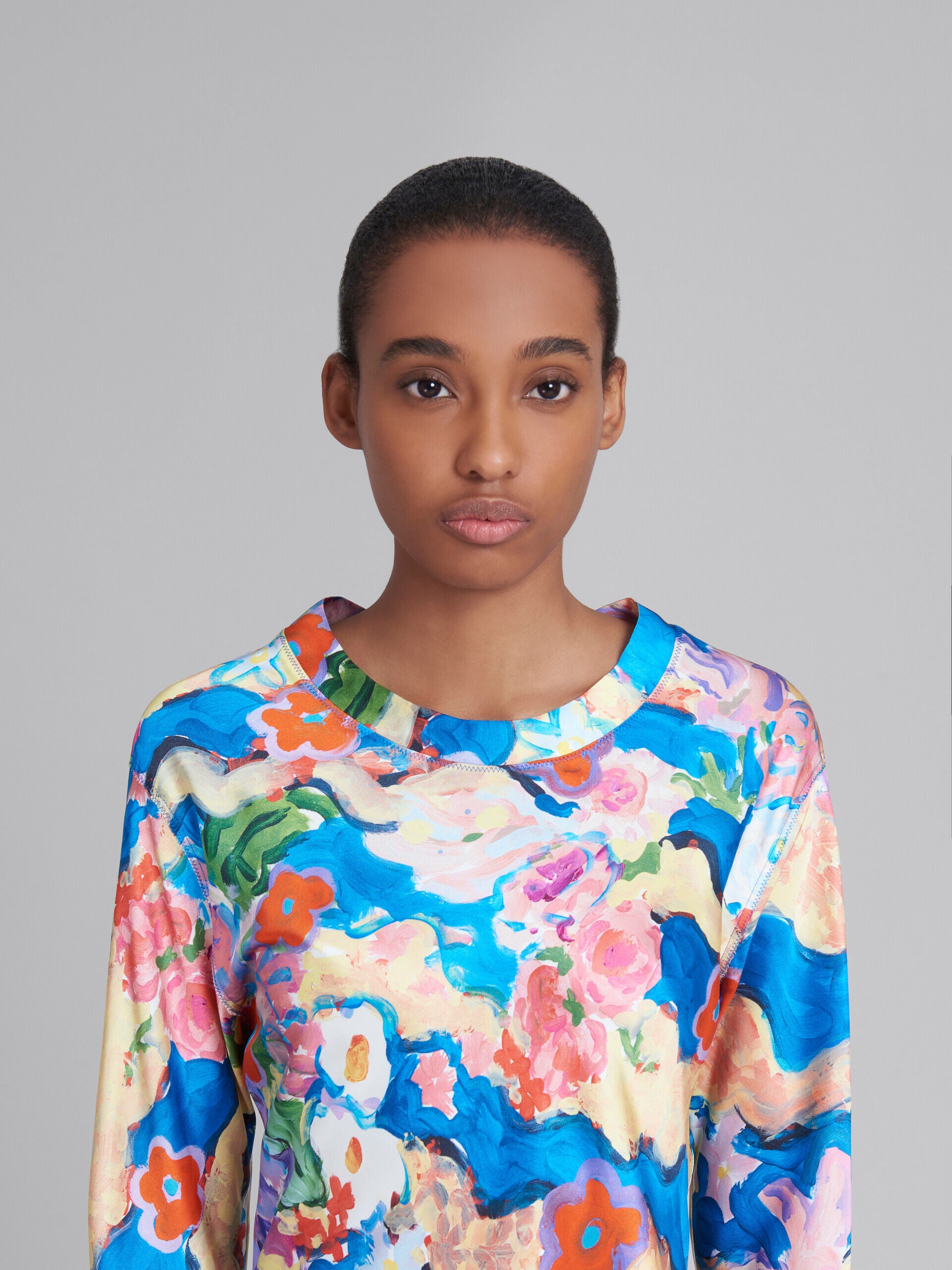 MARNI WOMEN'S COBALT FLORAL PRINT DRESS