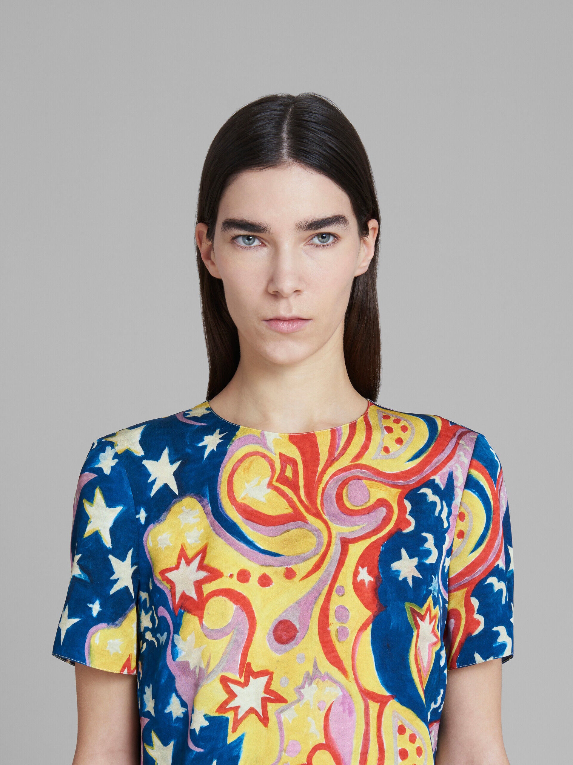 MARNI WOMEN'S COLORFUL ABSTRACT PRINT DRESS