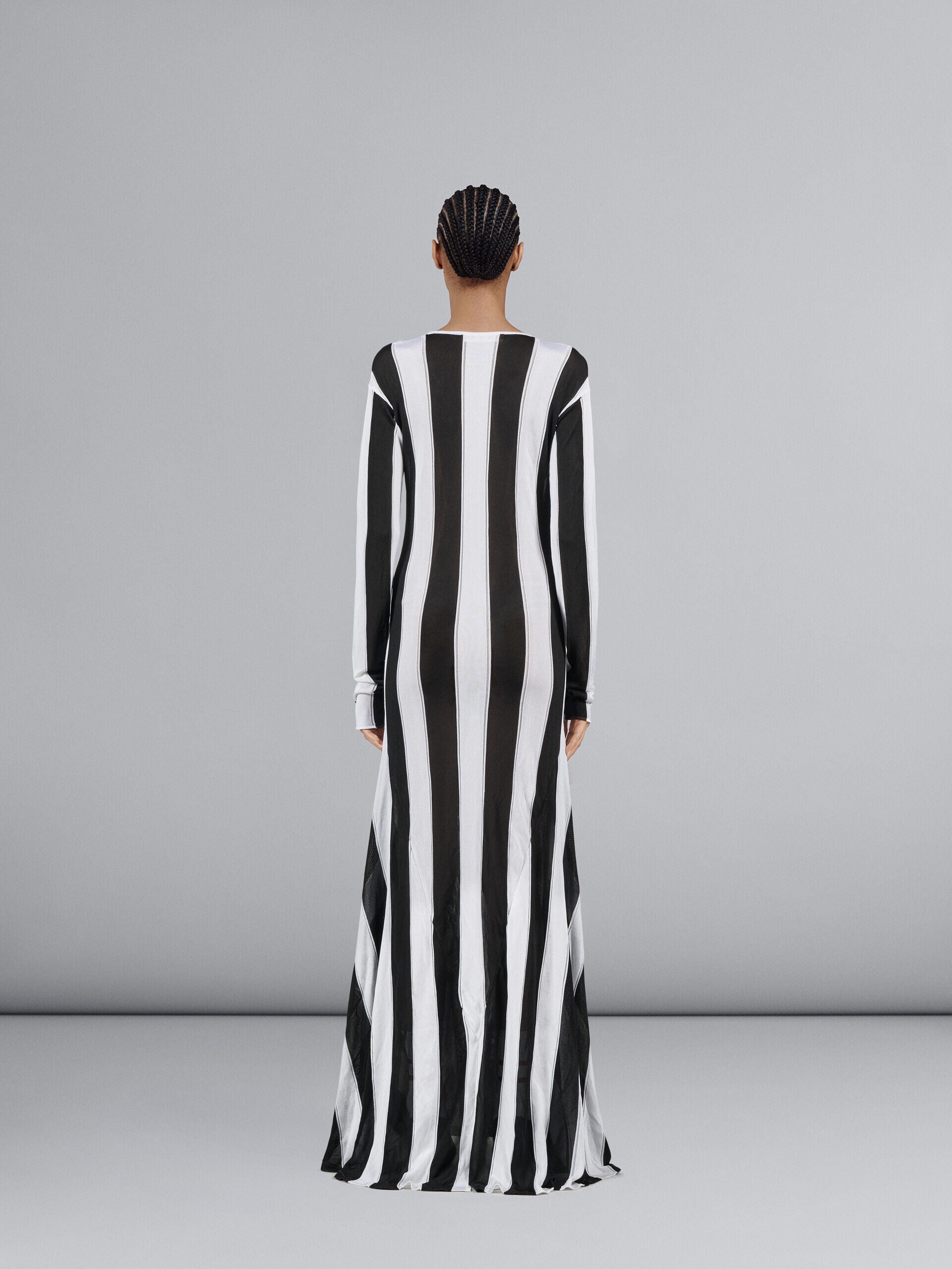 MARNI WOMEN'S BLACK AND WHITE STRIPED DRESS