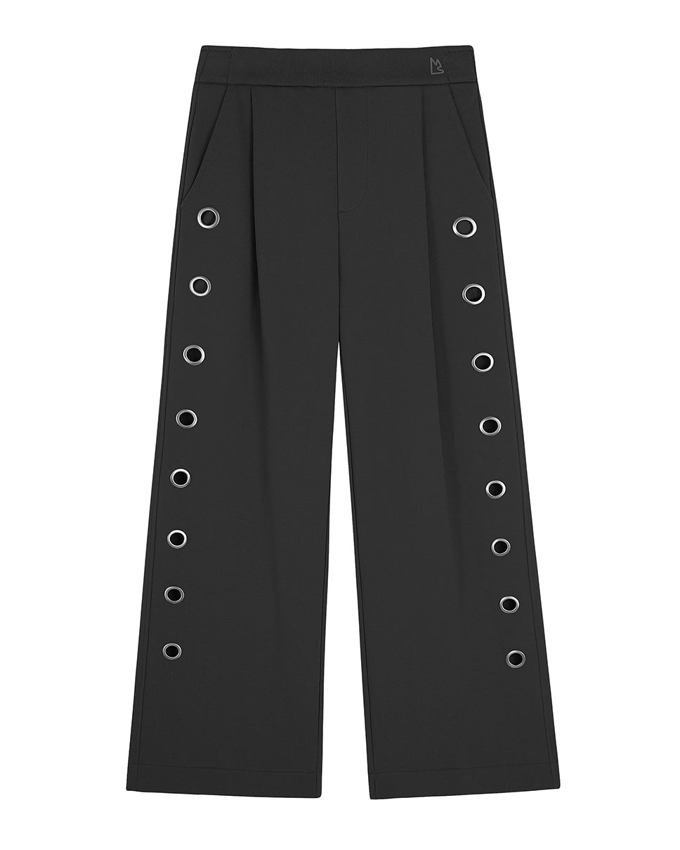Women's Black Grommet Gracie Flare Pants