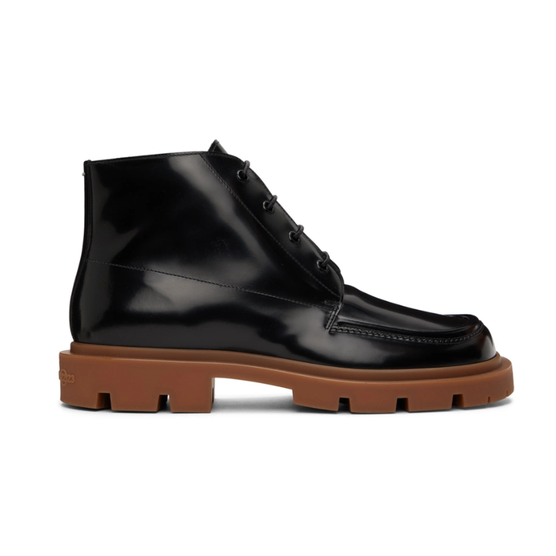 Mens | Maison Margiela Black Leather Lace-Up Boots