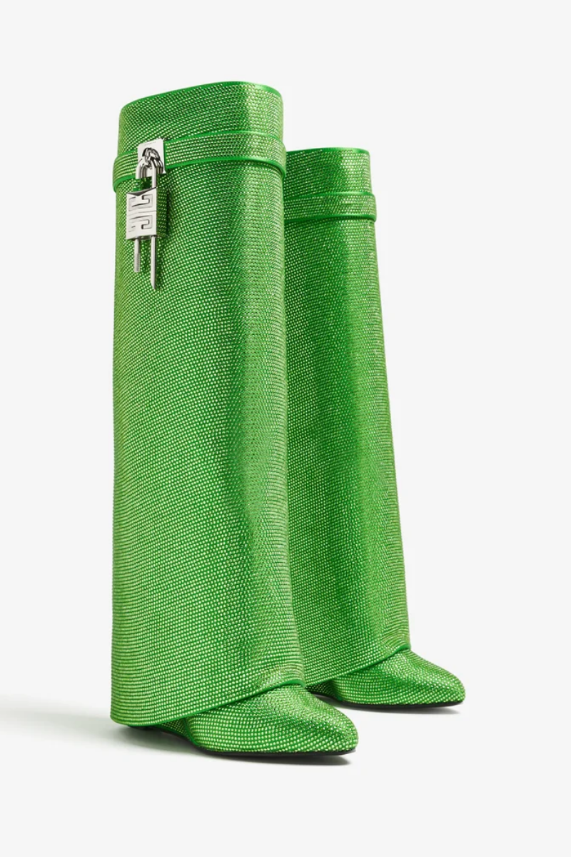 Givenchy Shark Lock Pant Boots 90Mm_Absynthe Green