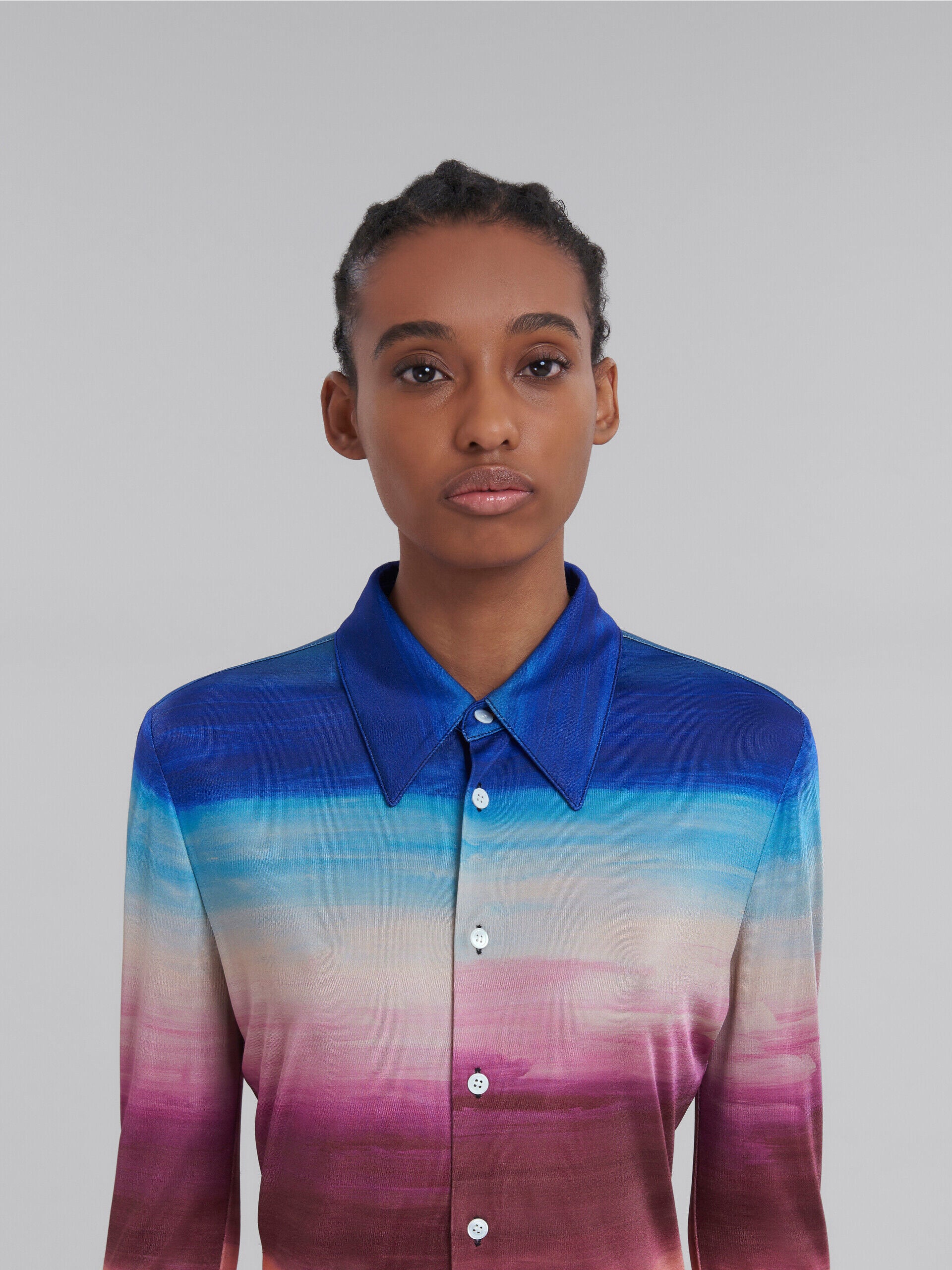 MARNI WOMEN'S MULTICOLOR GRADIENT LONG-SLEEVE SHIRT