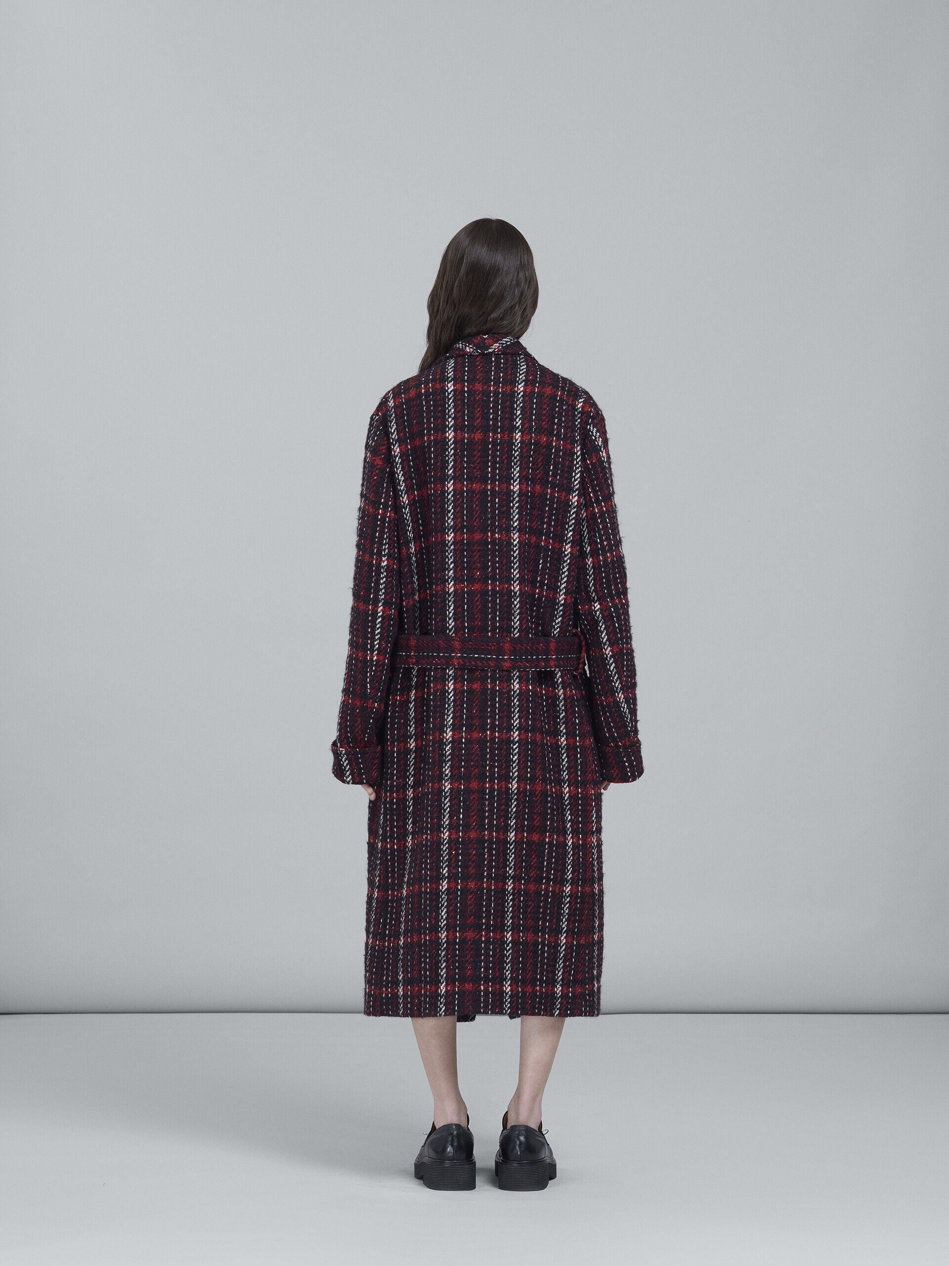 MARNI WOMEN'S PLAID BELTED LONG COAT