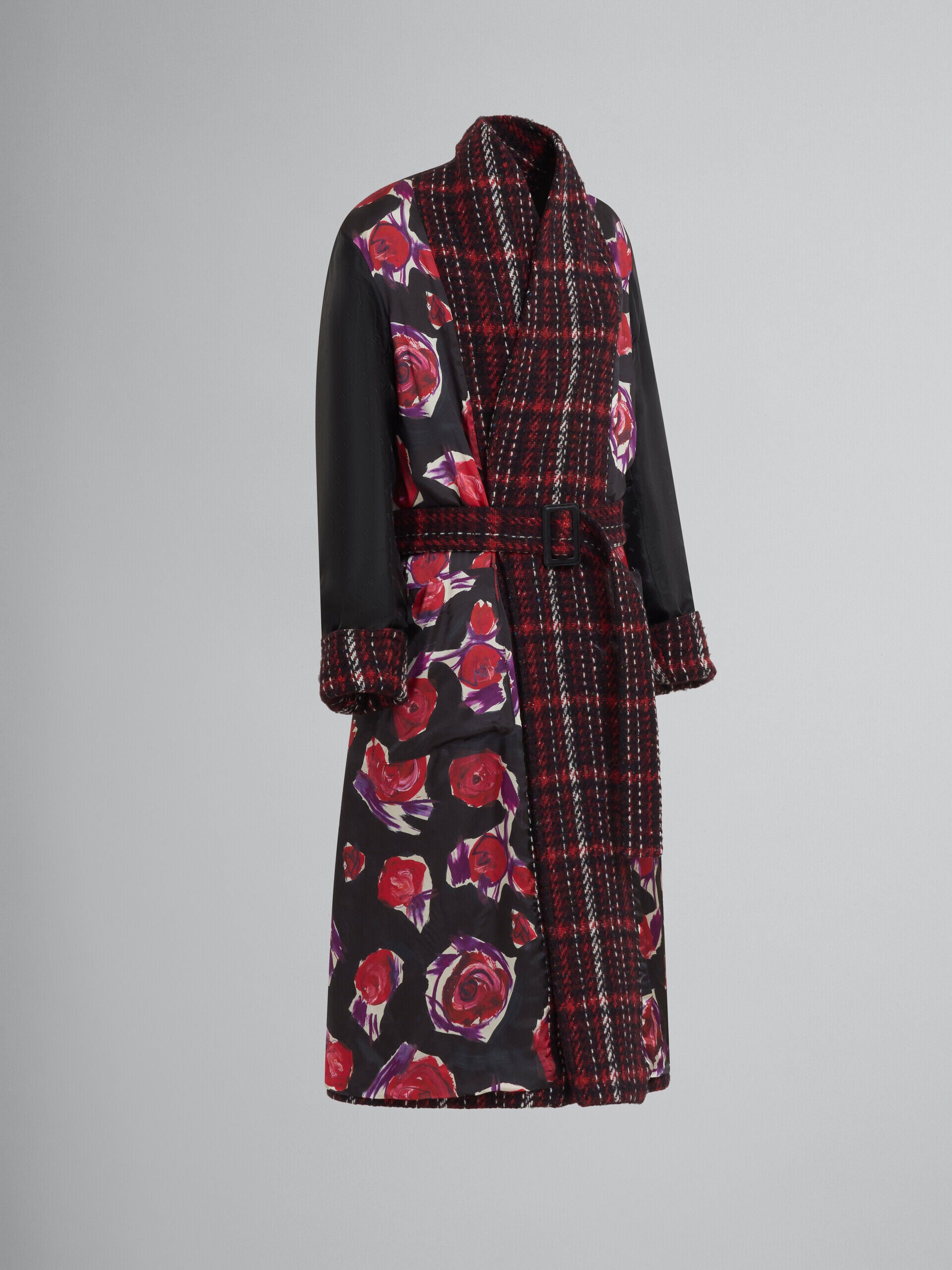 MARNI WOMEN'S PLAID BELTED LONG COAT