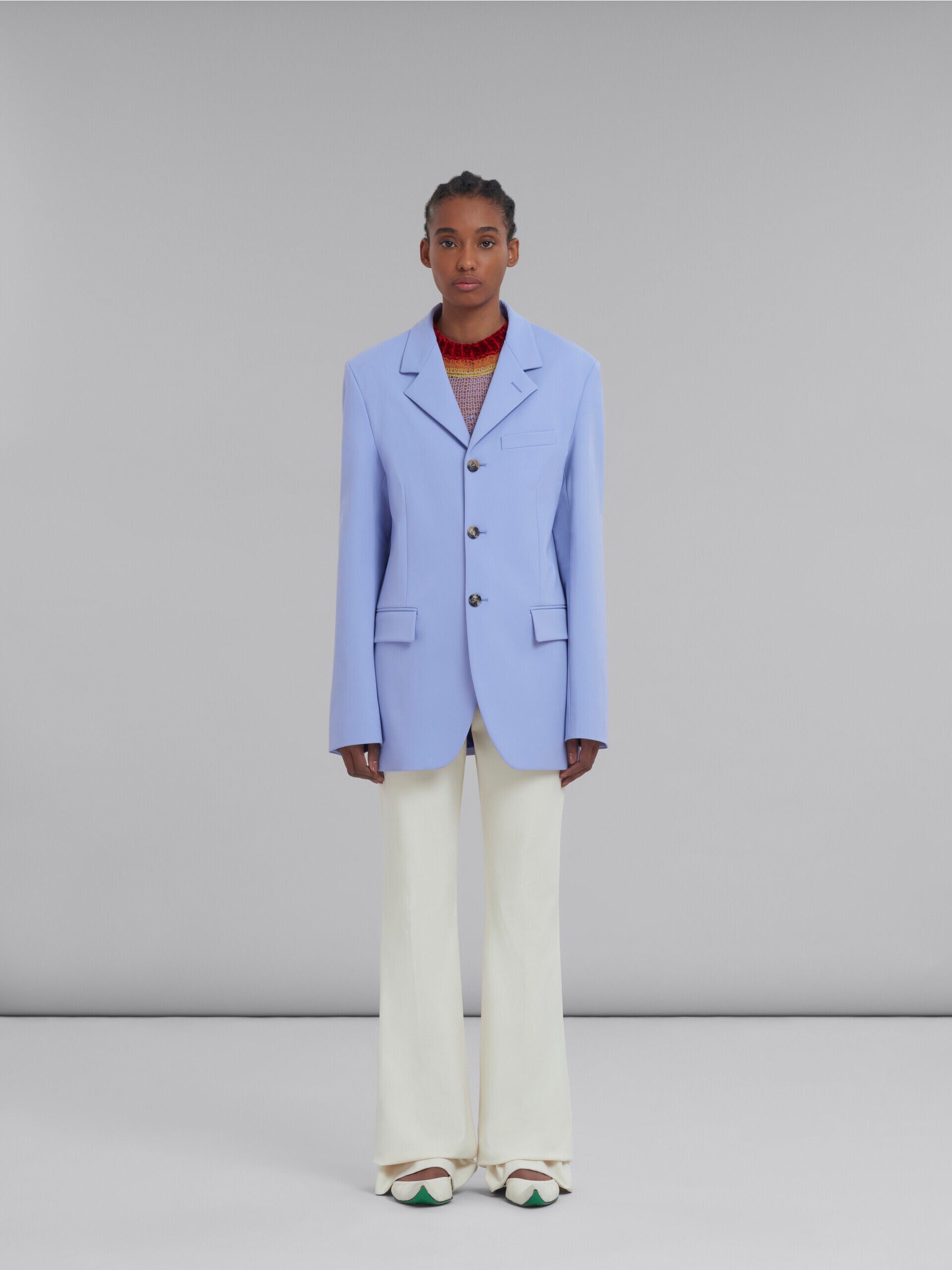 MARNI WOMEN'S LILAC TAILORED BLAZER WITH BUTTONS