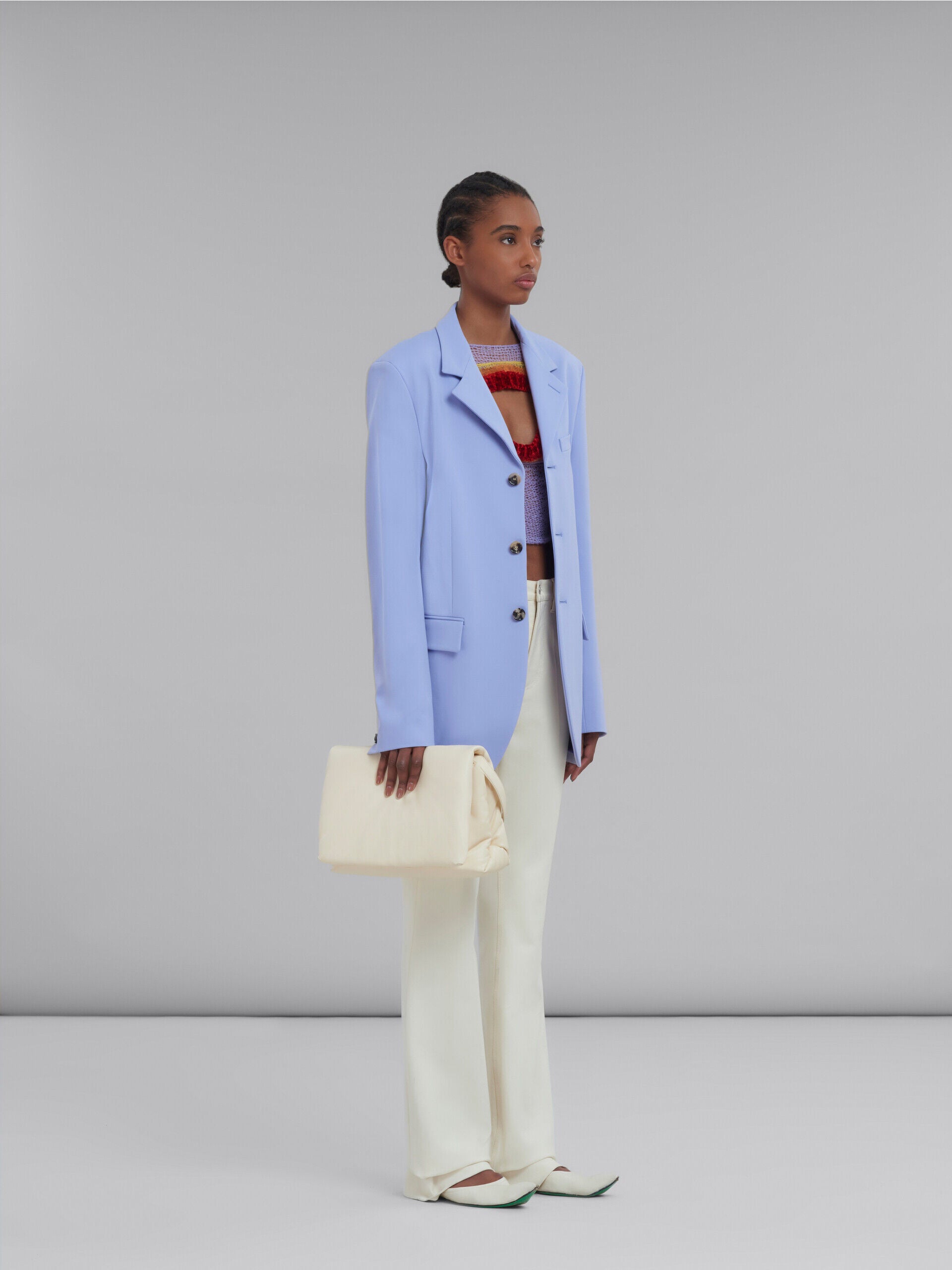 MARNI WOMEN'S LILAC TAILORED BLAZER WITH BUTTONS