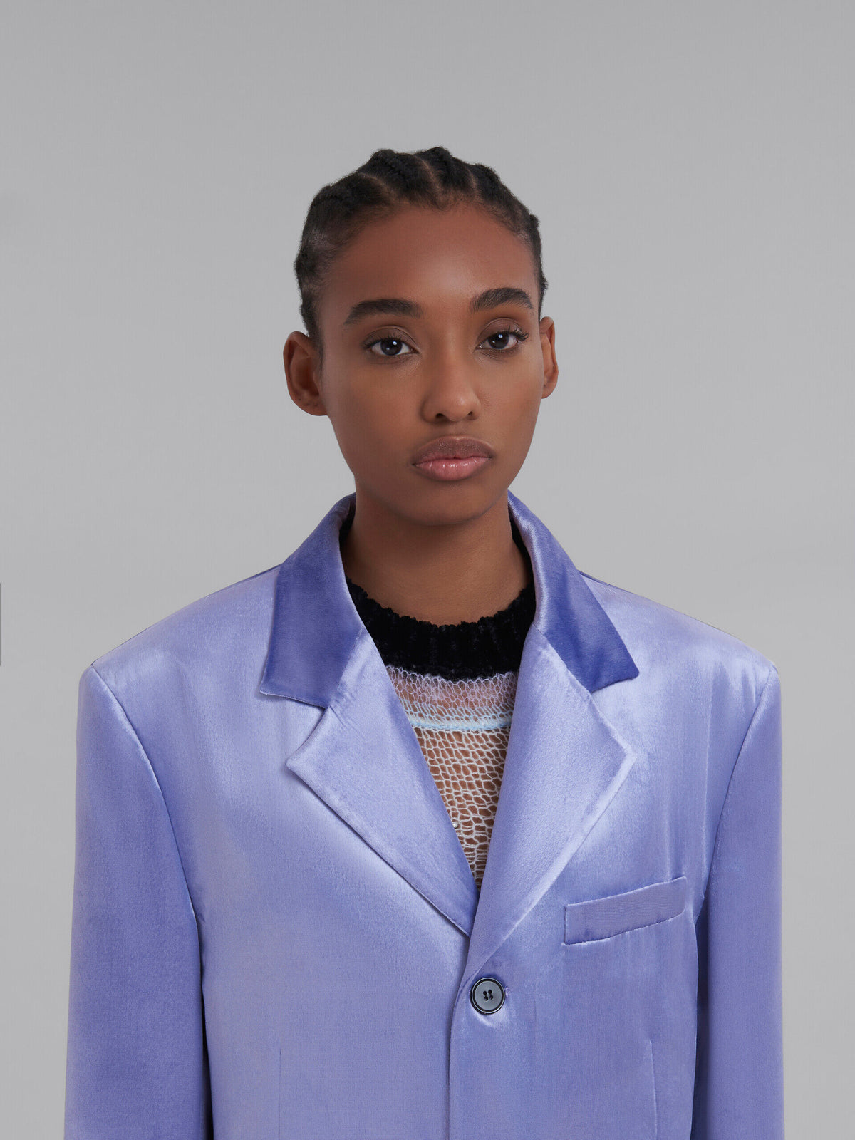 MARNI WOMEN'S ULTRA VIOLET VELVET TAILORED BLAZER