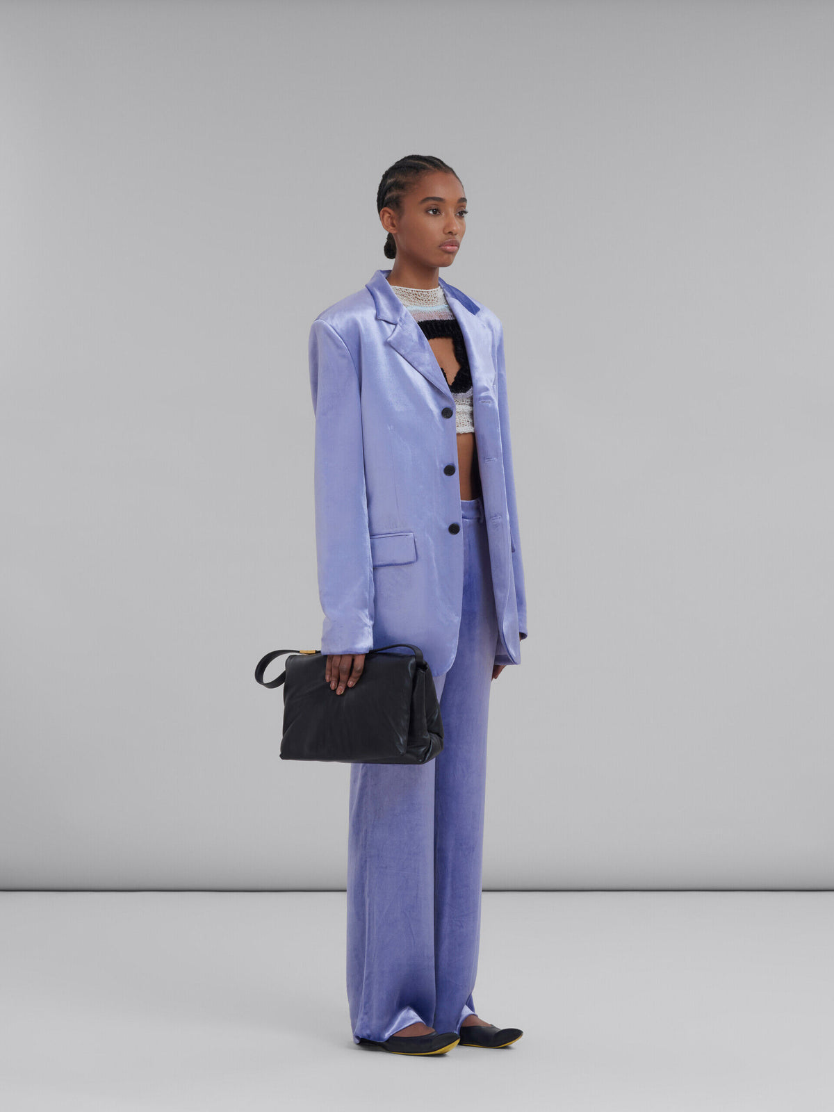 MARNI WOMEN'S ULTRA VIOLET VELVET TAILORED BLAZER