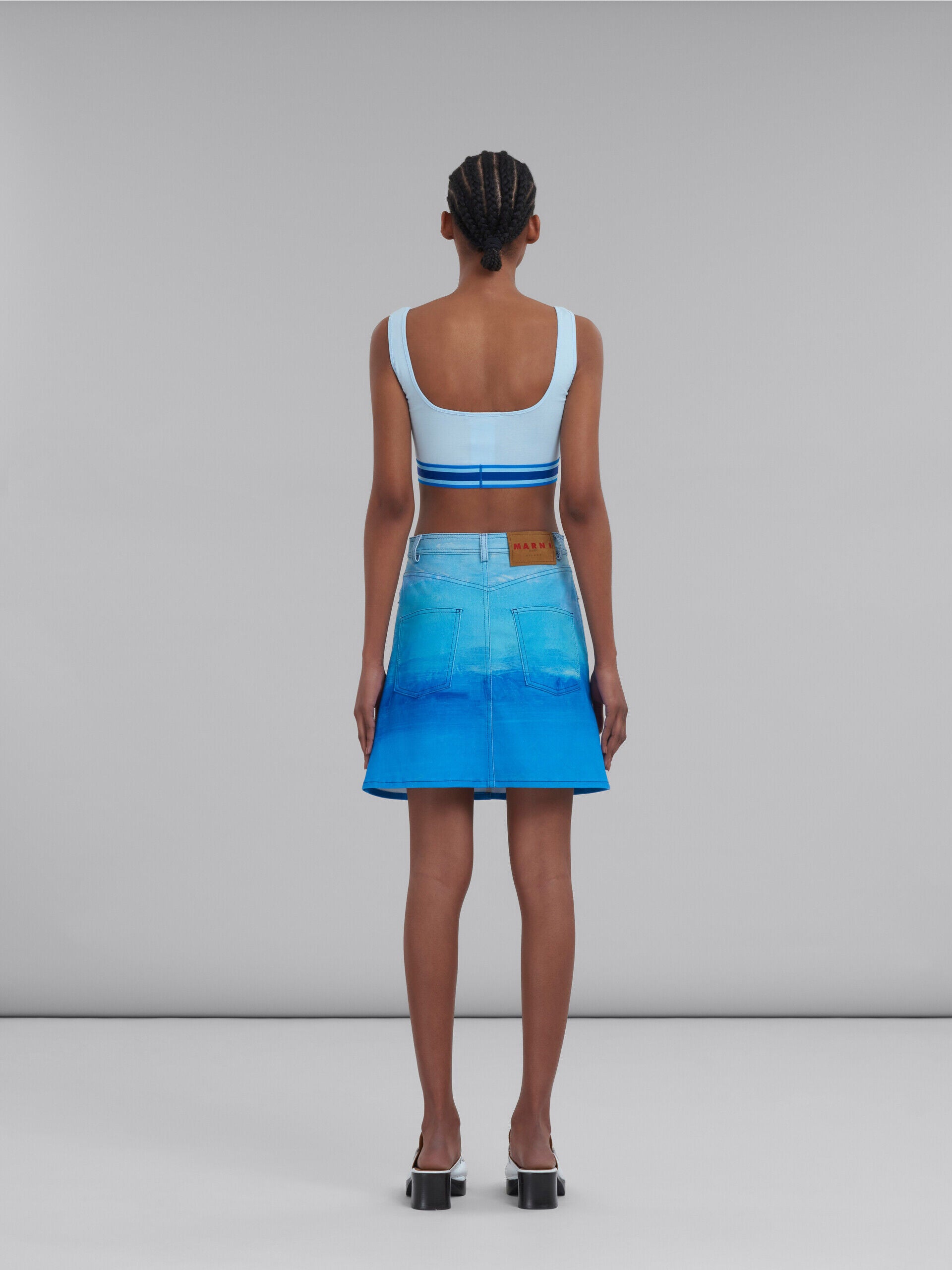 MARNI WOMEN'S VIVID BLUE DENIM MINI SKIRT