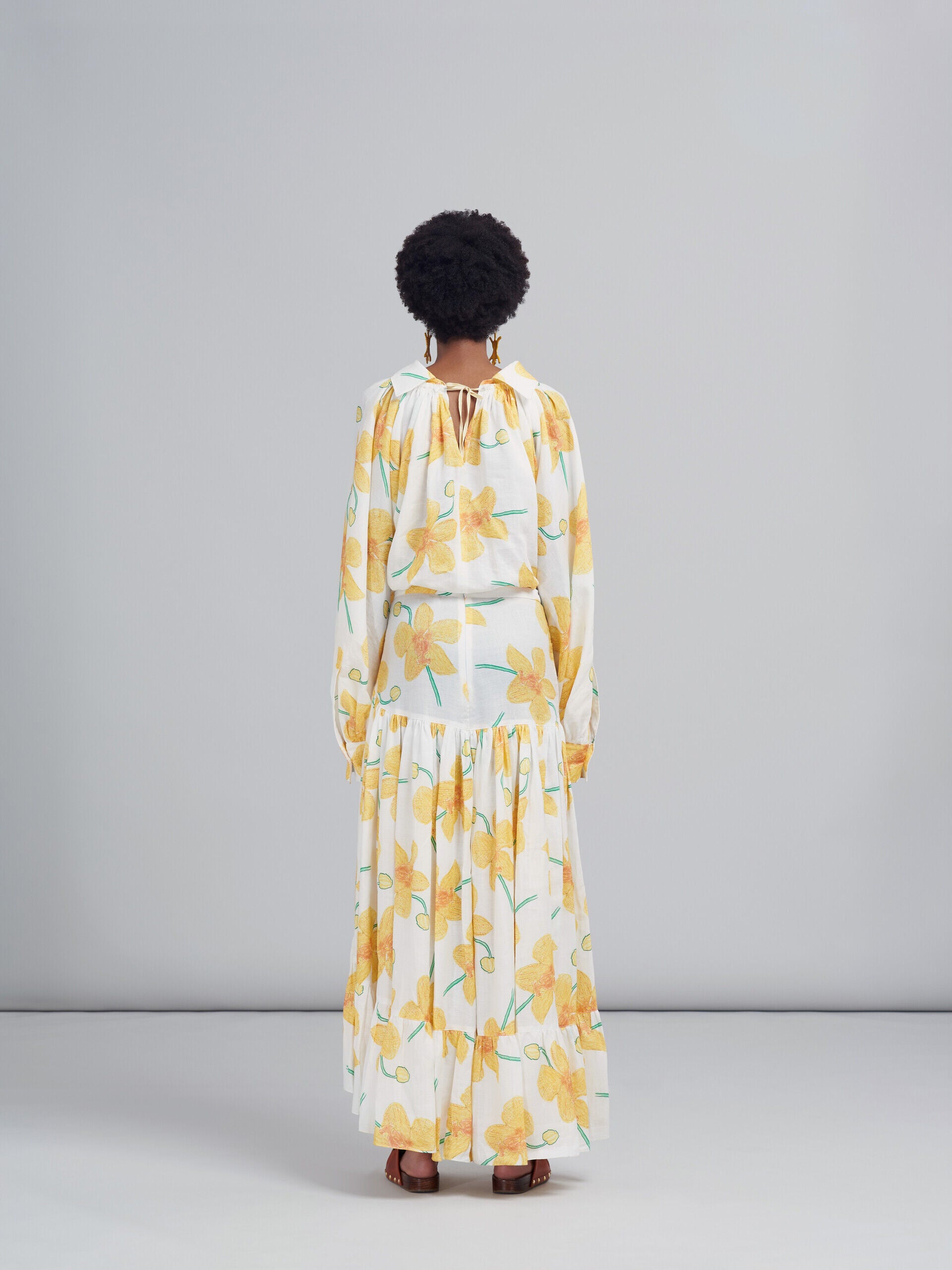 MARNI WOMEN'S FLORAL ASYMMETRIC RUFFLED SKIRT