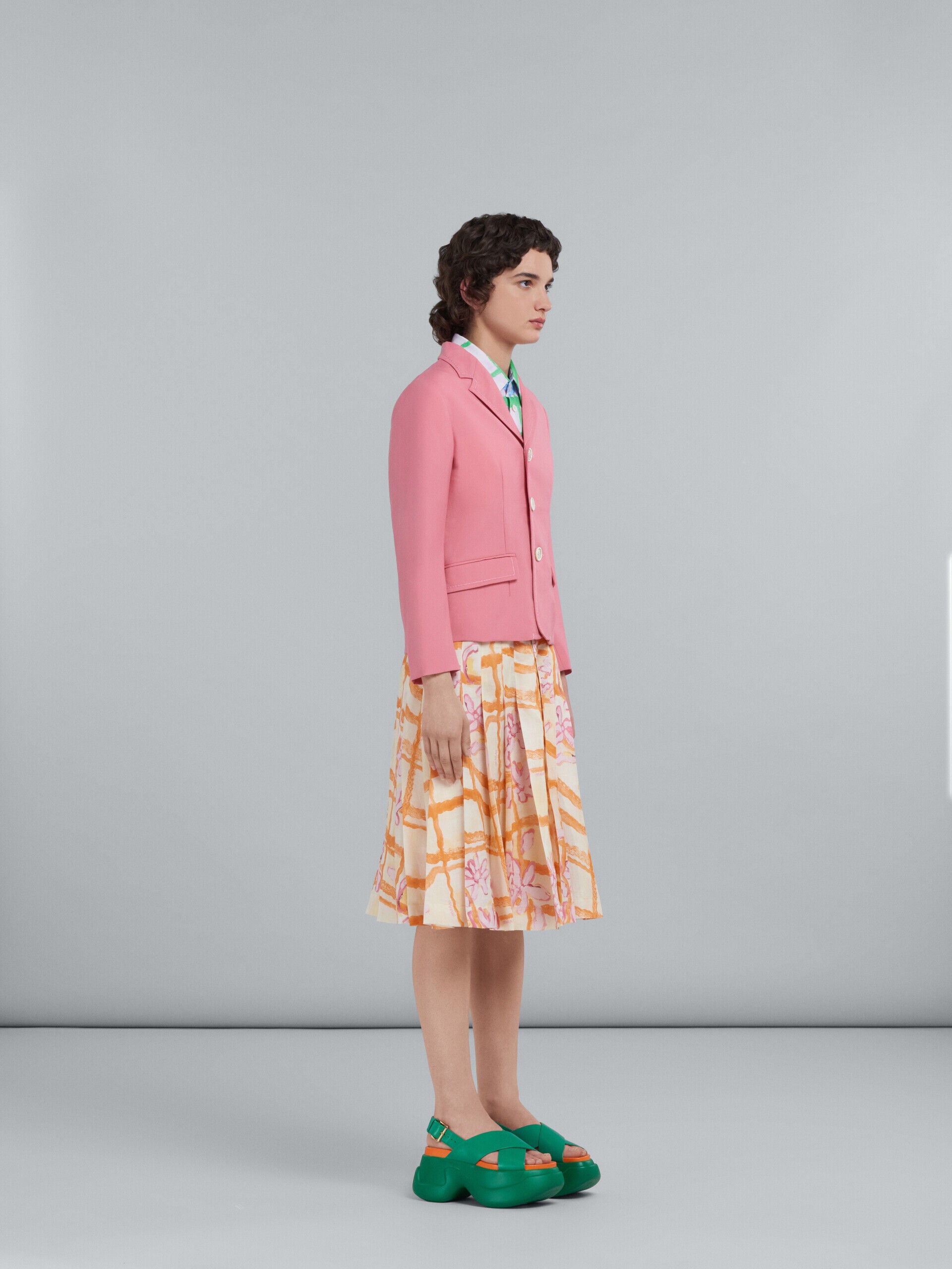 MARNI WOMEN'S CITRINE FLORAL PLEATED SKIRT