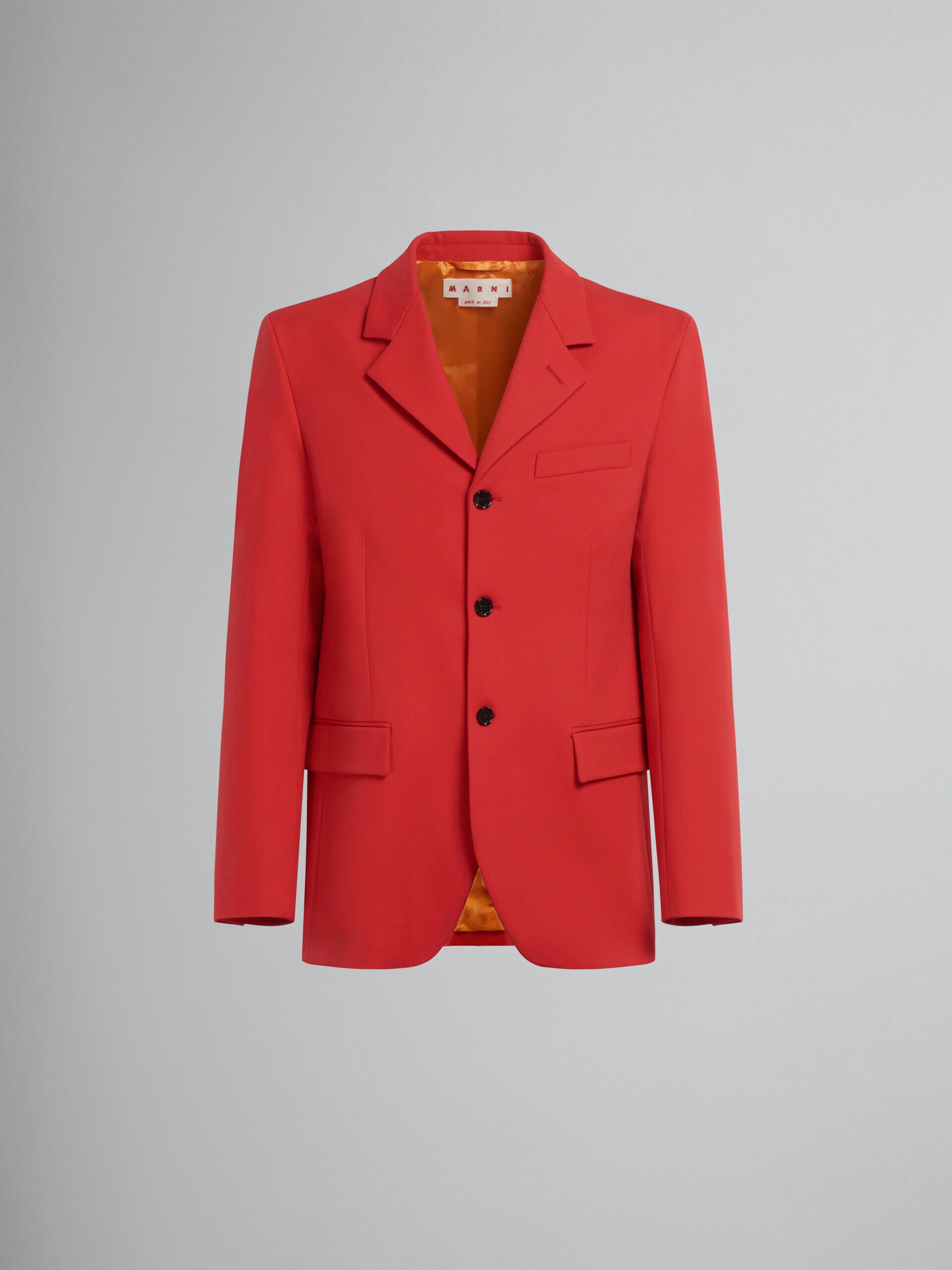 MARNI MEN'S RED TAILORED SINGLE-BREASTED BLAZER