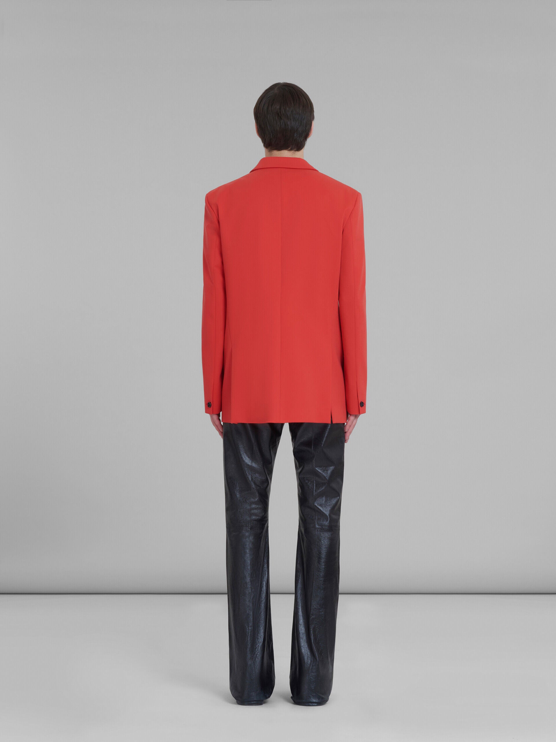 MARNI MEN'S RED TAILORED SINGLE-BREASTED BLAZER
