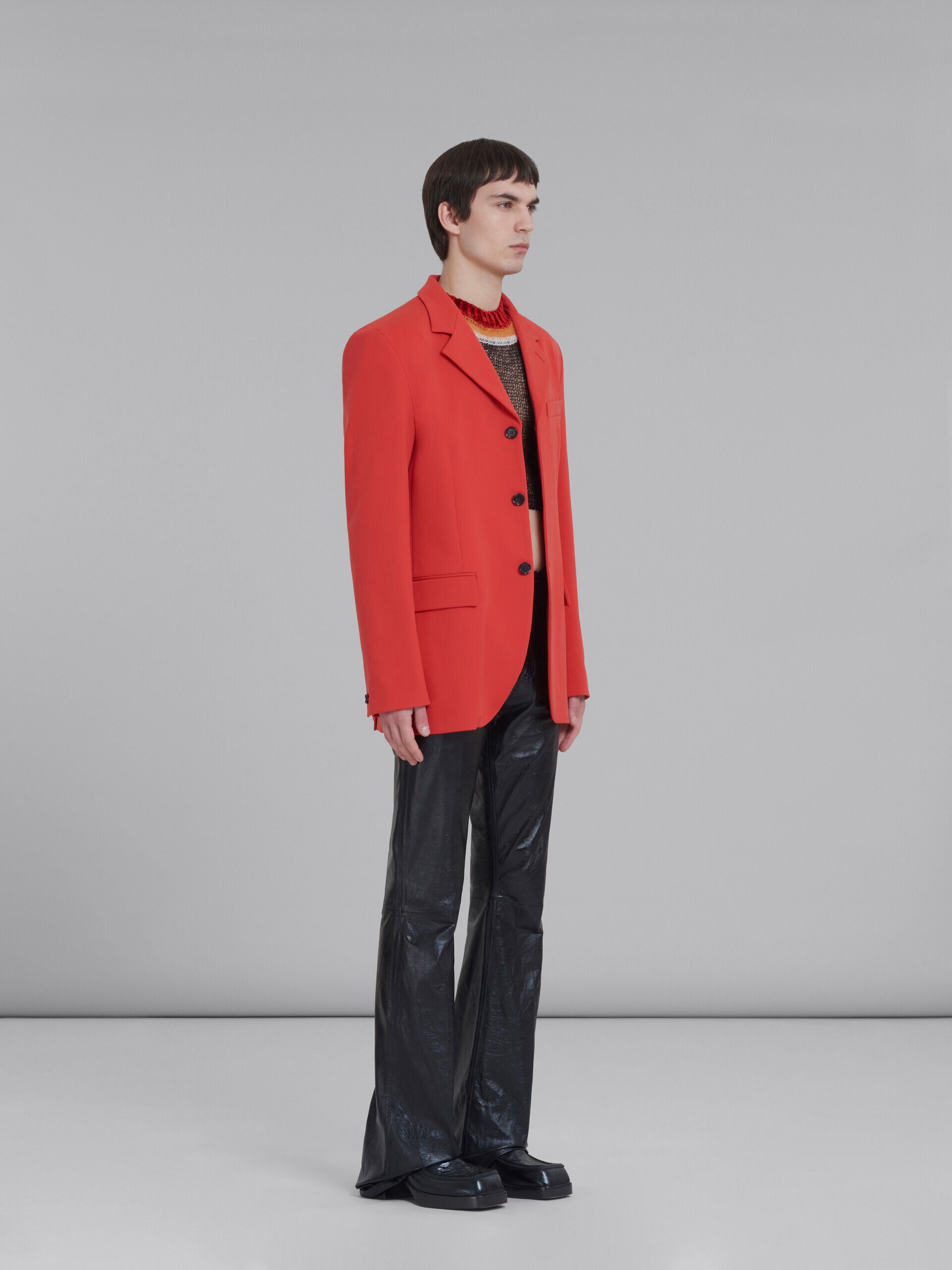 MARNI MEN'S RED TAILORED SINGLE-BREASTED BLAZER