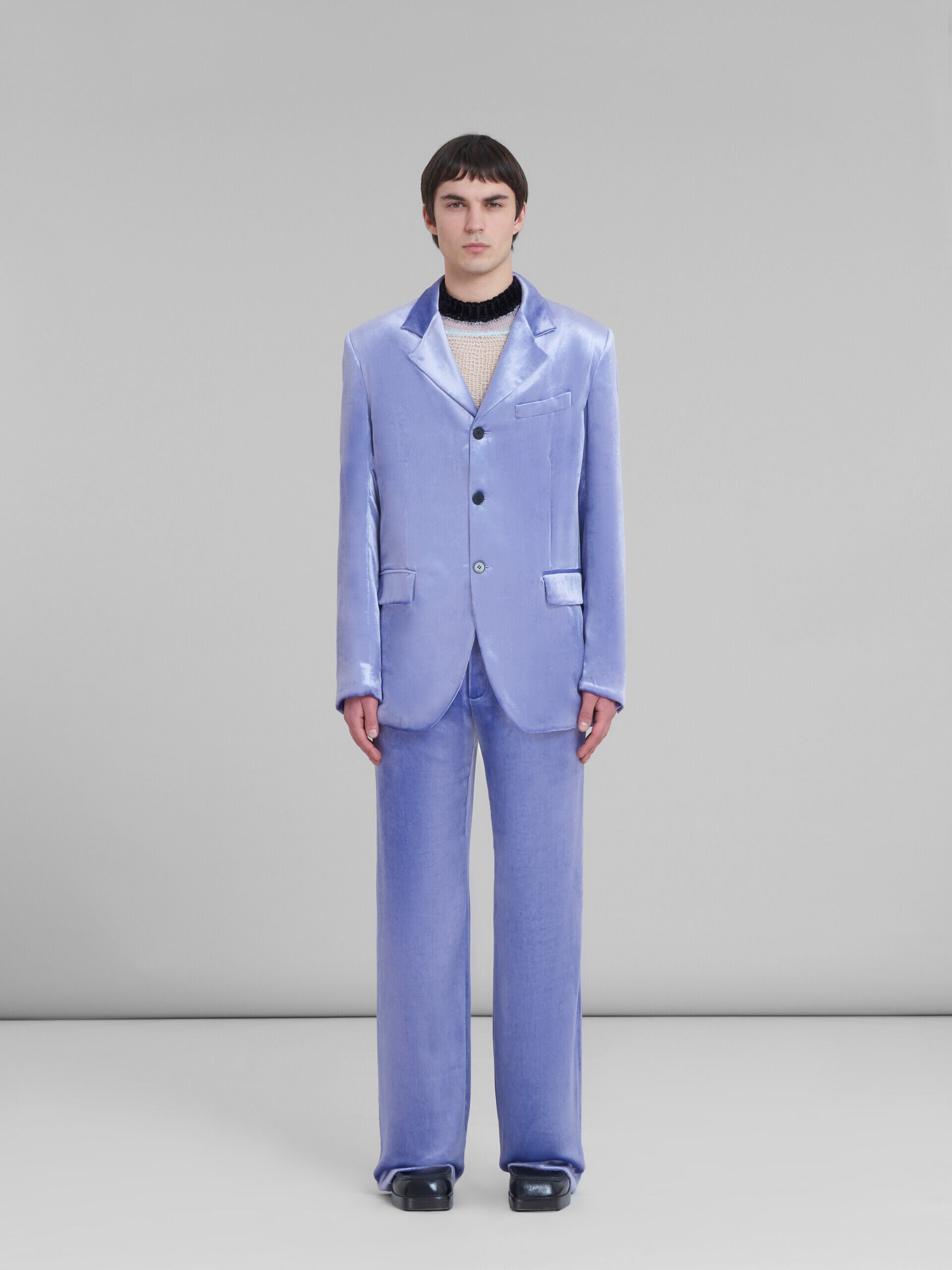 MARNI MEN'S ULTRA VIOLET VELVET BLAZER