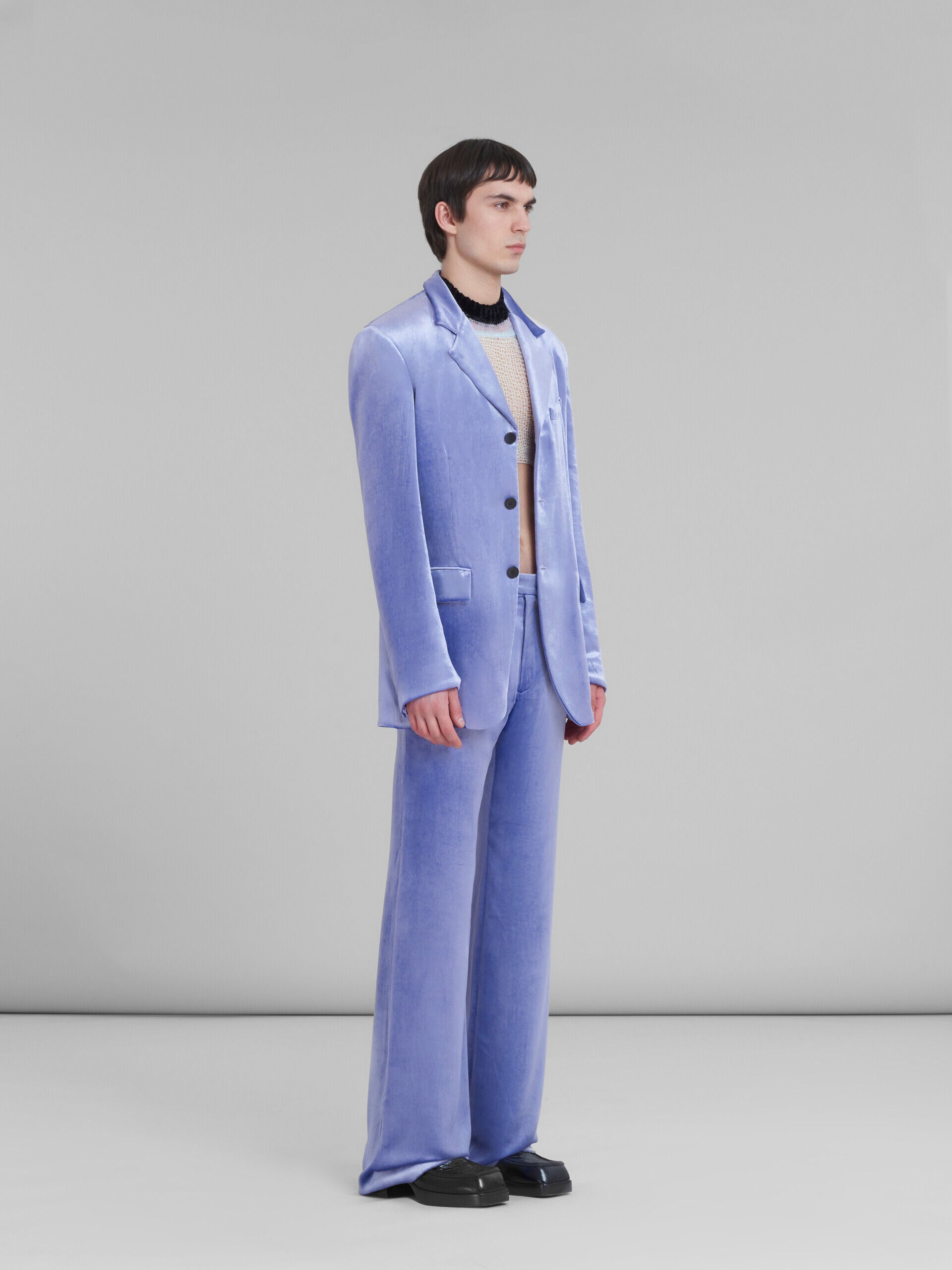 MARNI MEN'S ULTRA VIOLET VELVET BLAZER