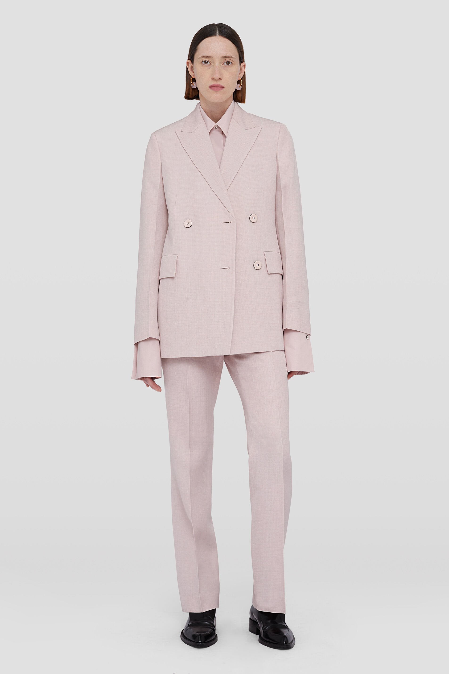 JIL SANDER WOMEN'S LIGHT PINK TAILORED TROUSERS