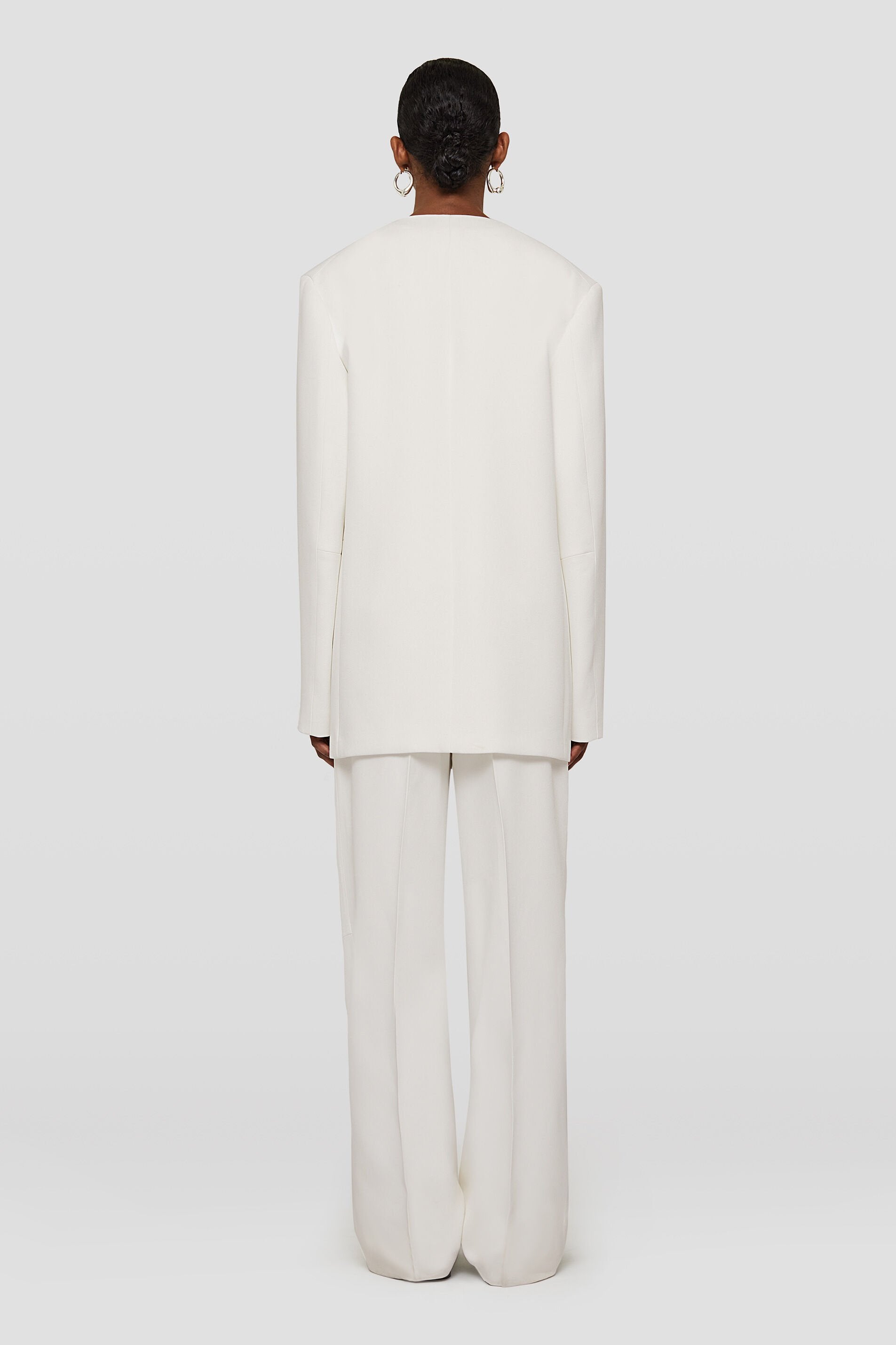 JIL SANDER WOMEN'S OFF WHITE BELTED TROUSERS