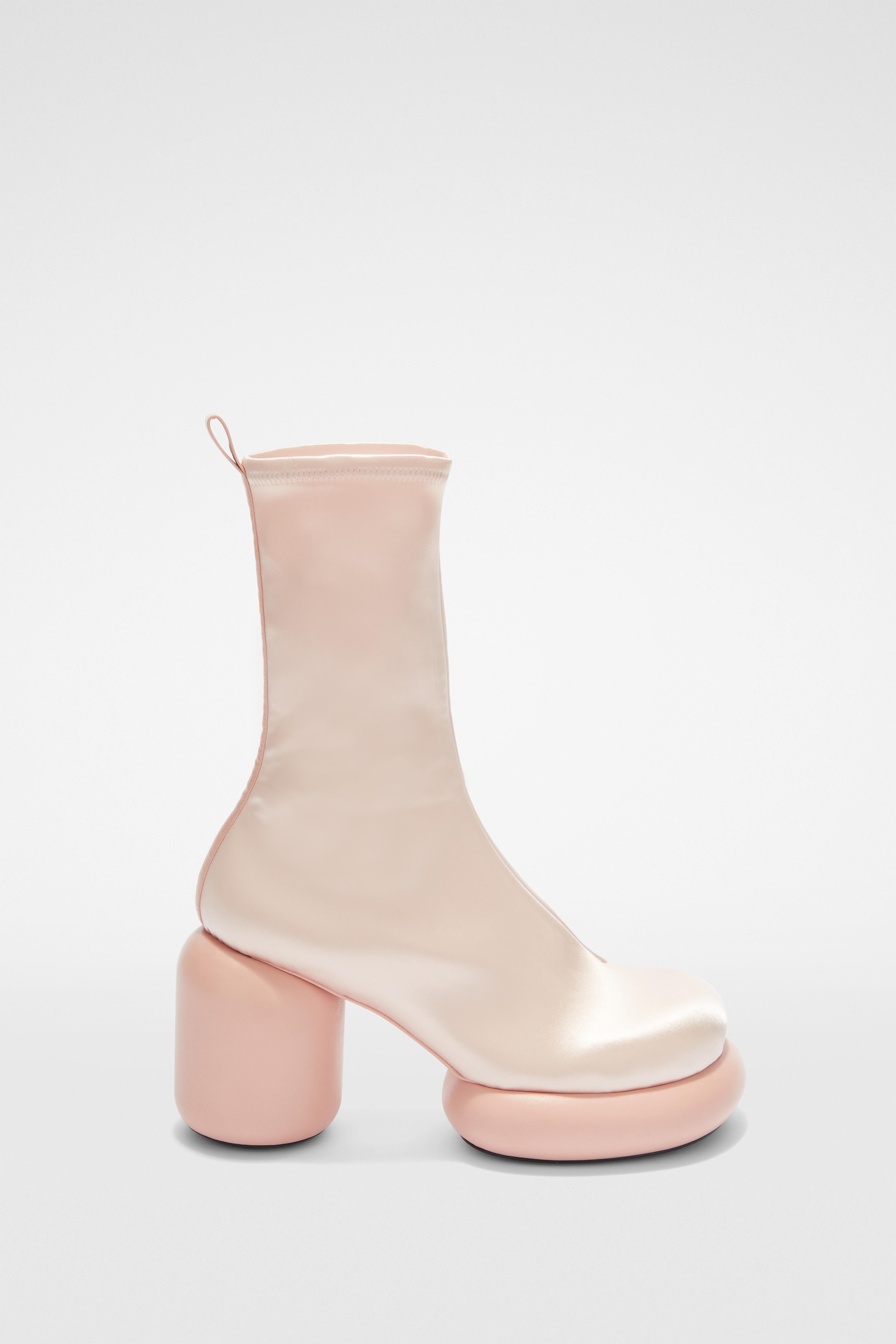 JIL SANDER WOMEN'S LIGHT PINK PLATFORM BOOTS