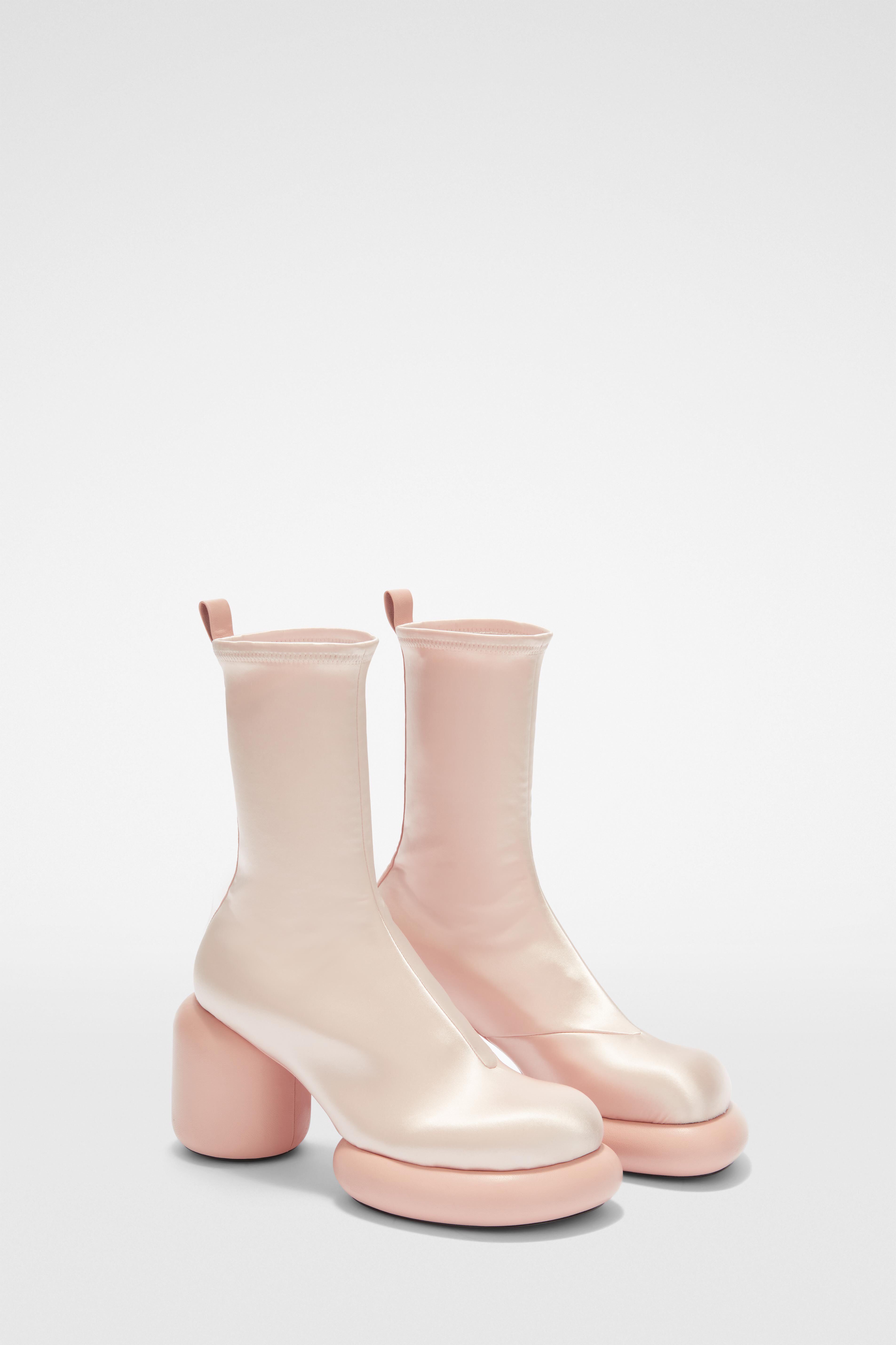 JIL SANDER WOMEN'S LIGHT PINK PLATFORM BOOTS