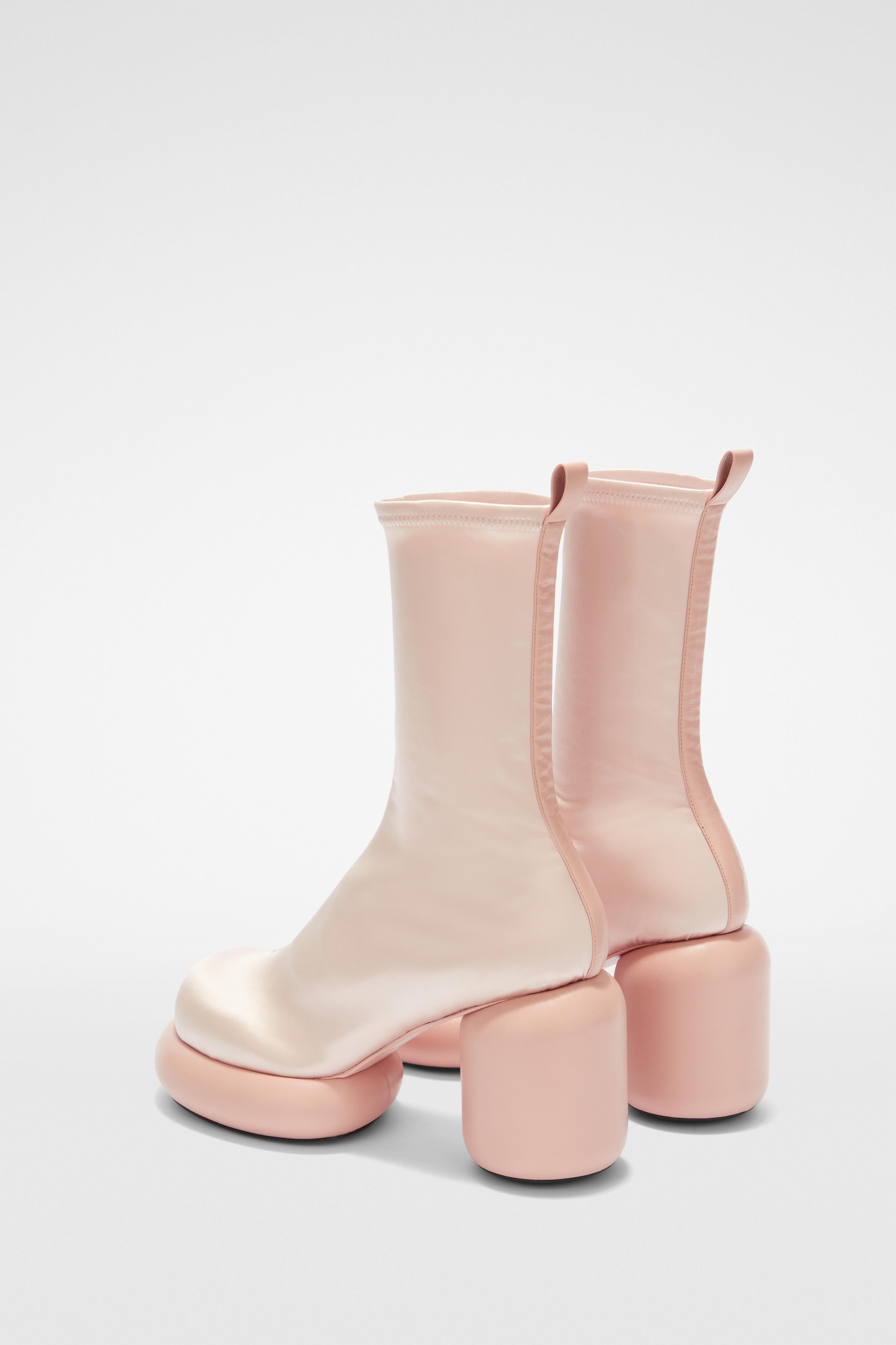 JIL SANDER WOMEN'S LIGHT PINK PLATFORM BOOTS
