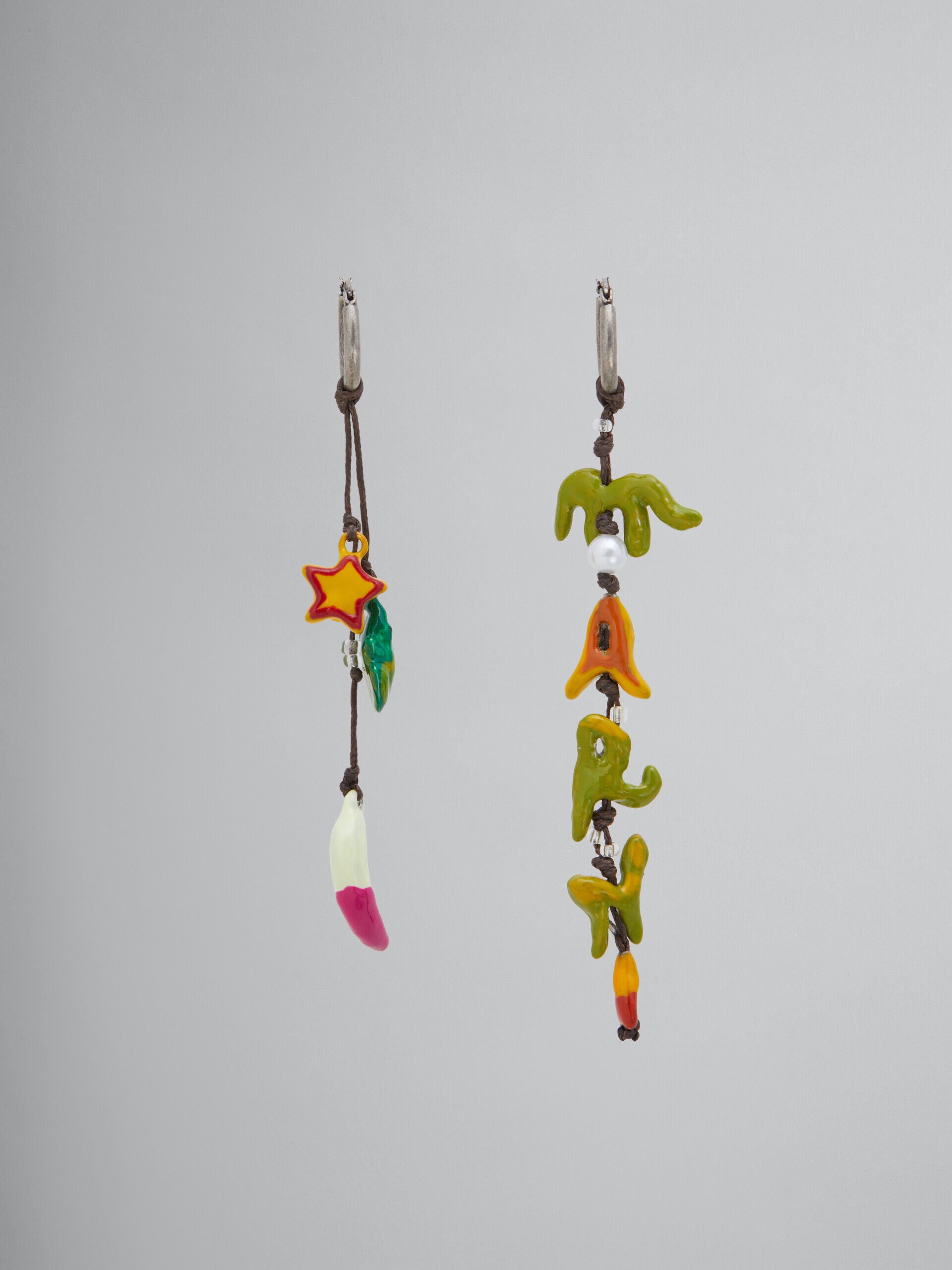 MARNI WOMEN'S COLORFUL ASYMMETRICAL DANGLING EARRINGS