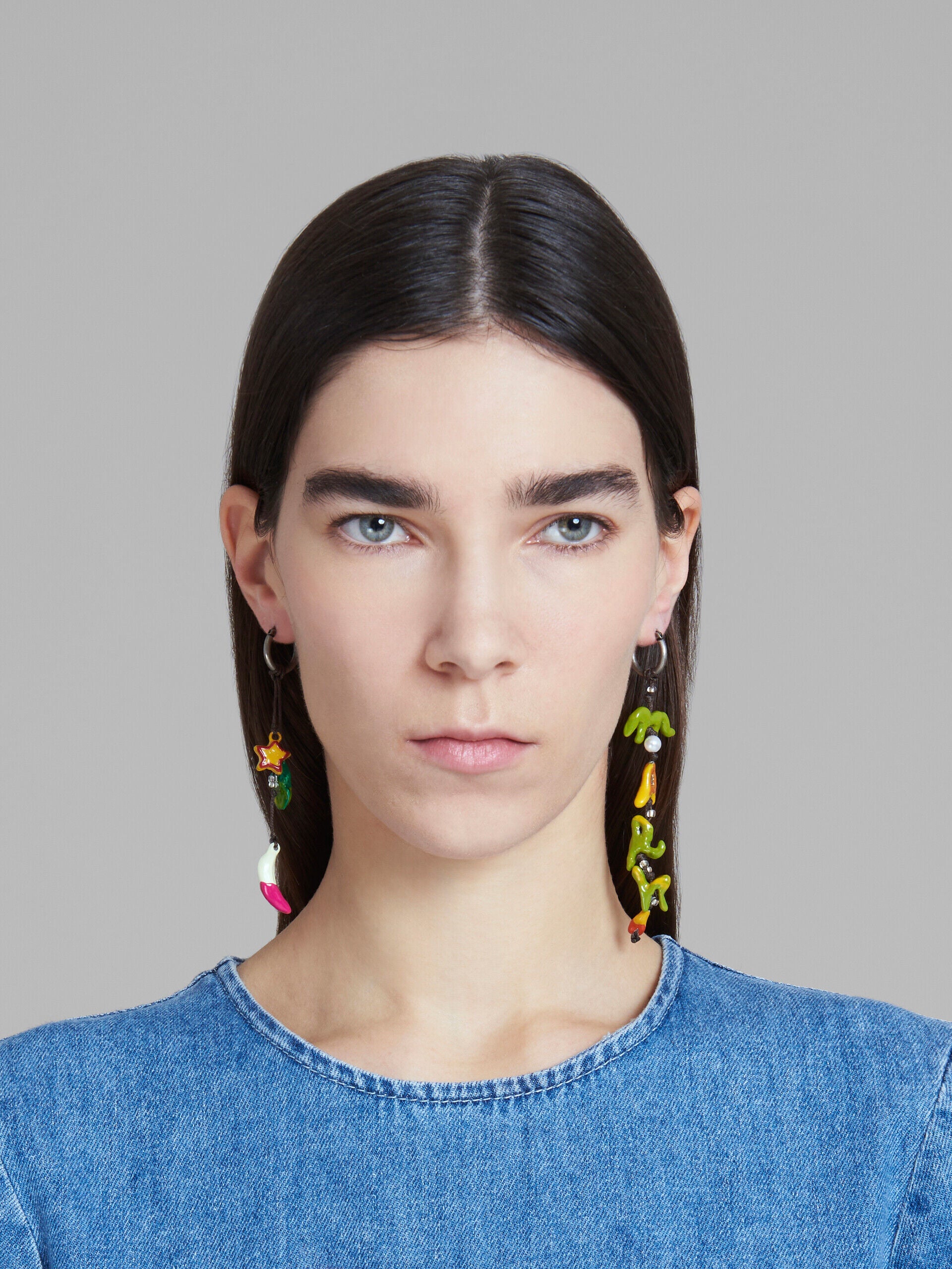 MARNI WOMEN'S COLORFUL ASYMMETRICAL DANGLING EARRINGS