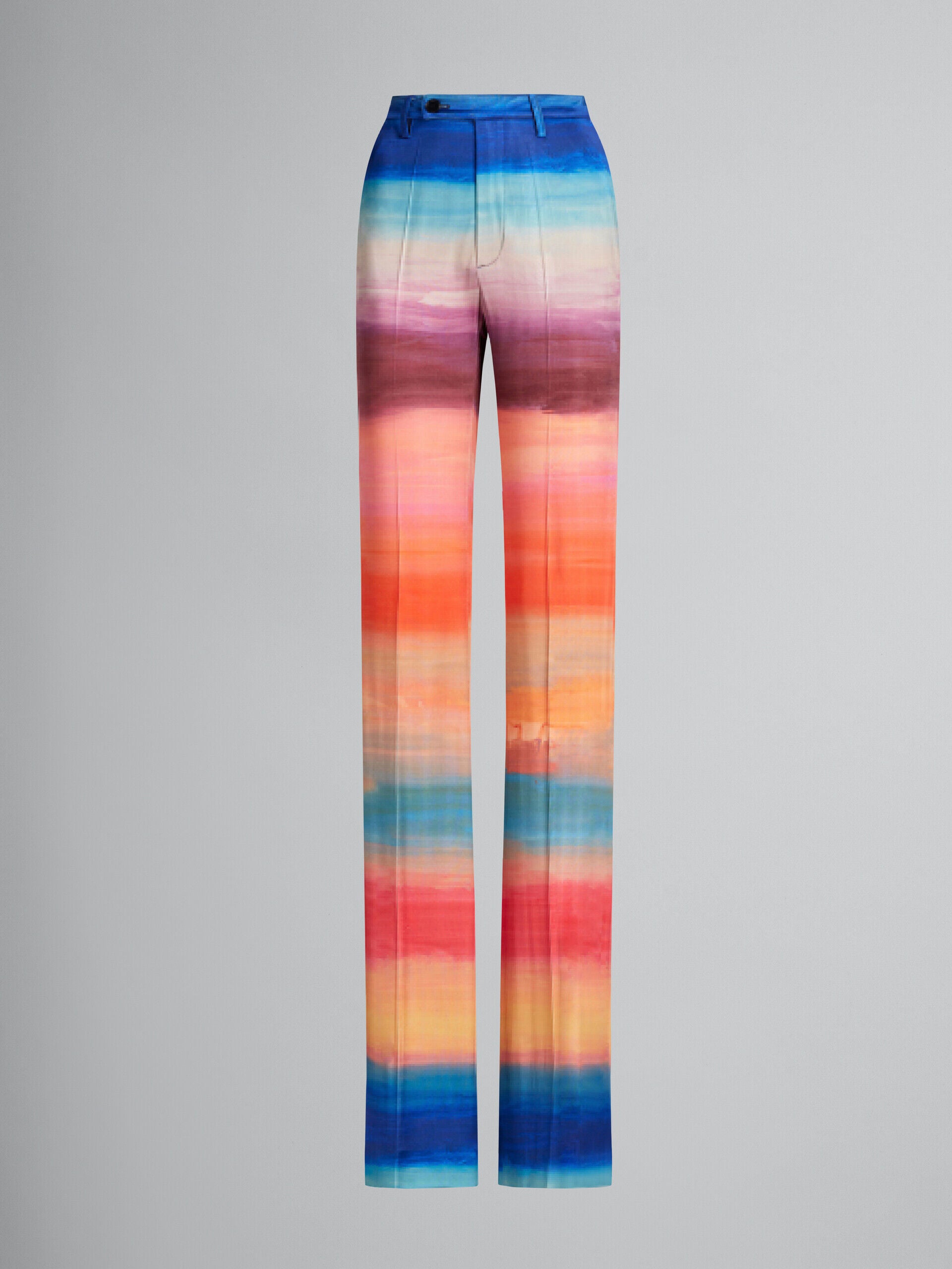 MARNI WOMEN'S MULTICOLOR STRIPED WIDE-LEG TROUSERS