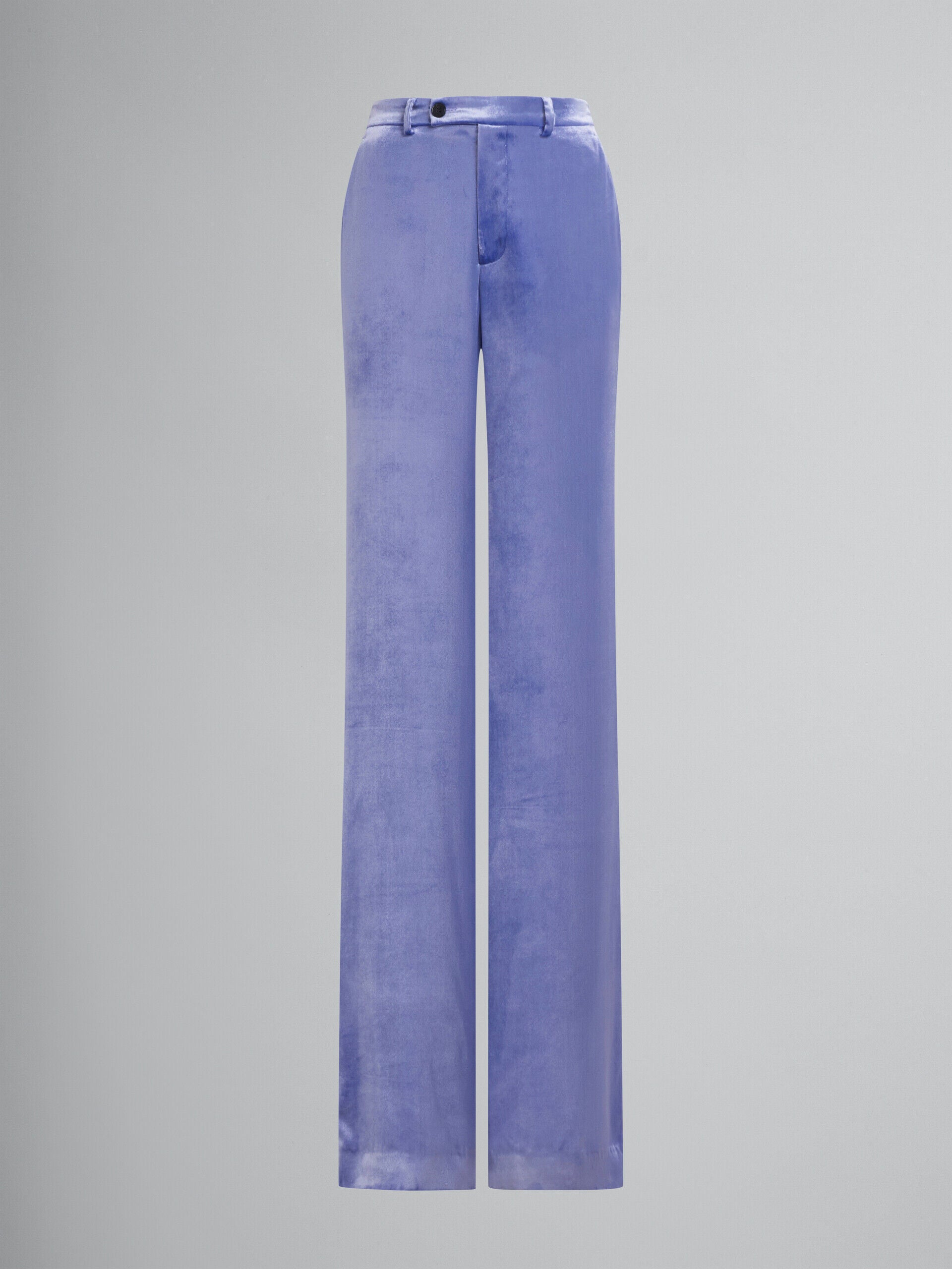 MARNI WOMEN'S ULTRA VIOLET VELVET WIDE-LEG TROUSERS