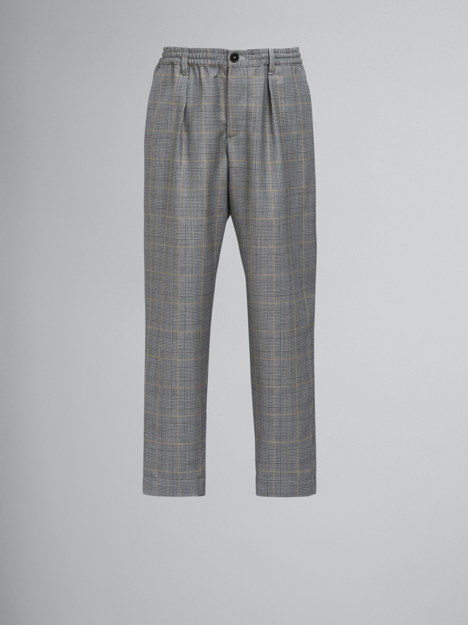 MARNI MEN'S GRAY PLAID PLEATED TROUSERS