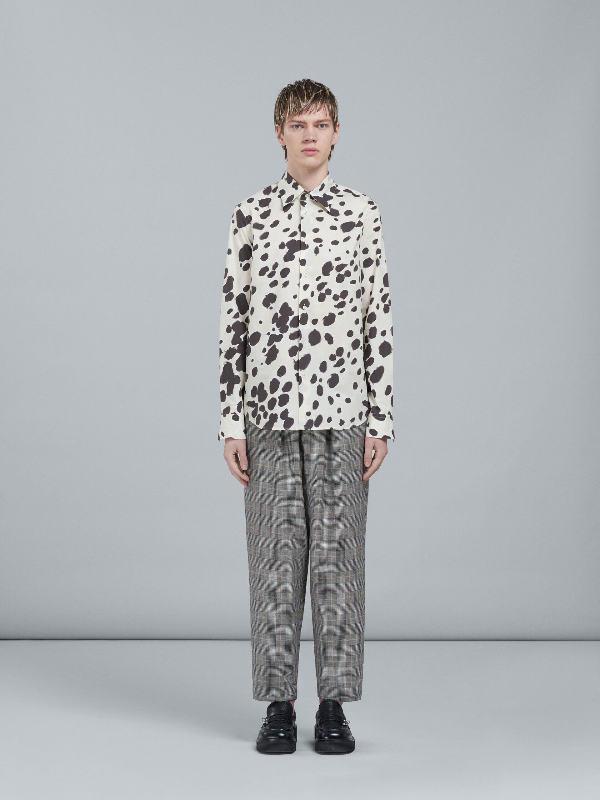 MARNI MEN'S GRAY PLAID PLEATED TROUSERS