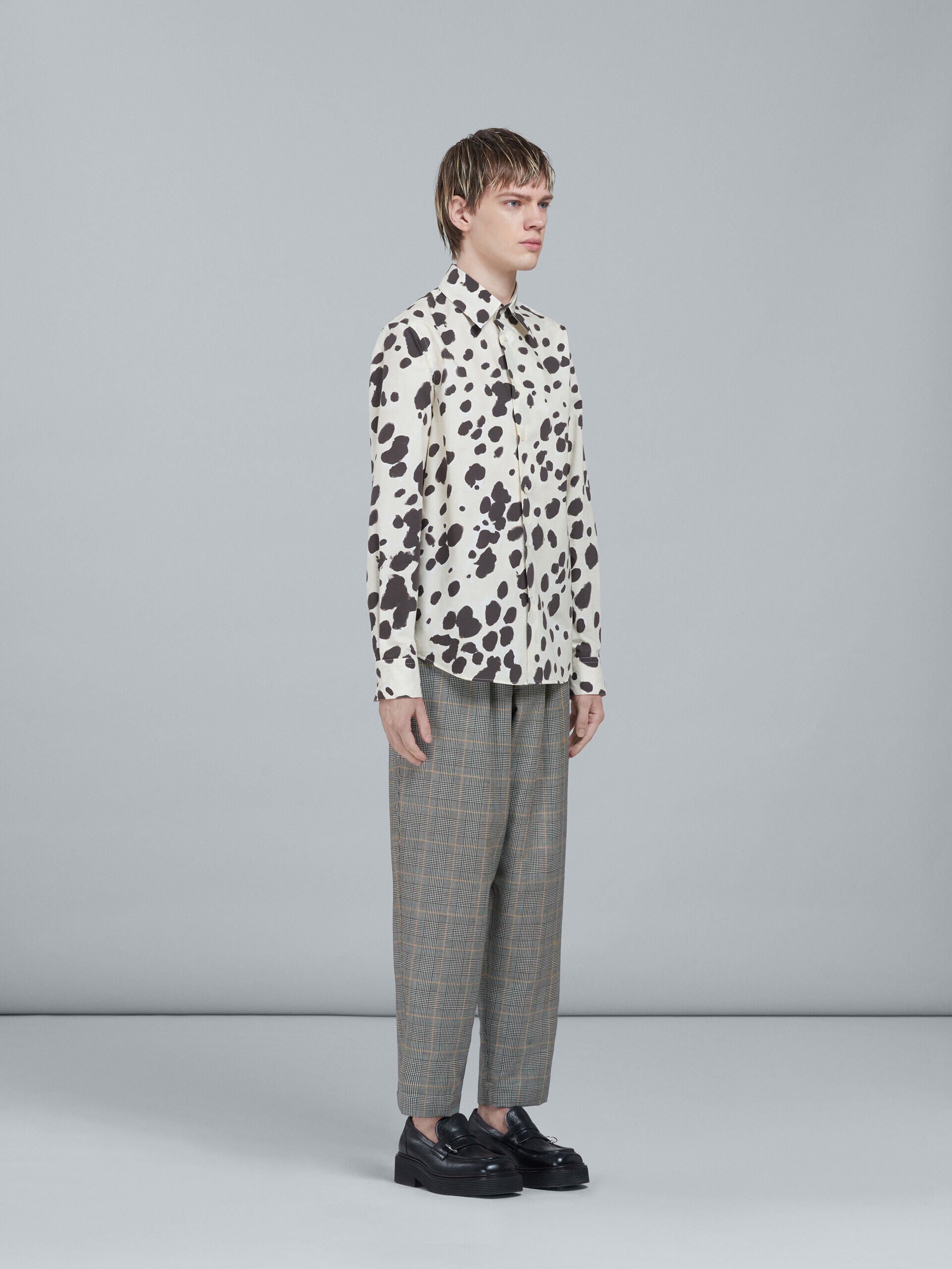 MARNI MEN'S GRAY PLAID PLEATED TROUSERS