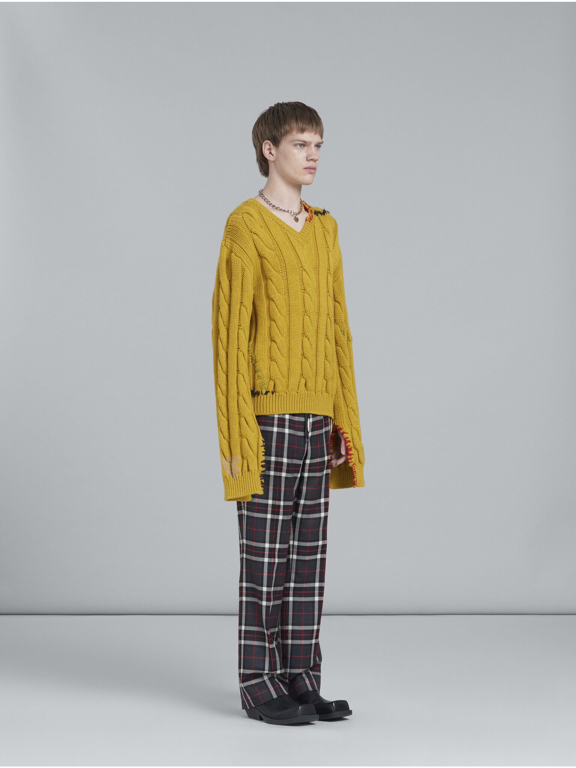 MARNI MEN'S PLAID STRAIGHT-LEG TROUSERS