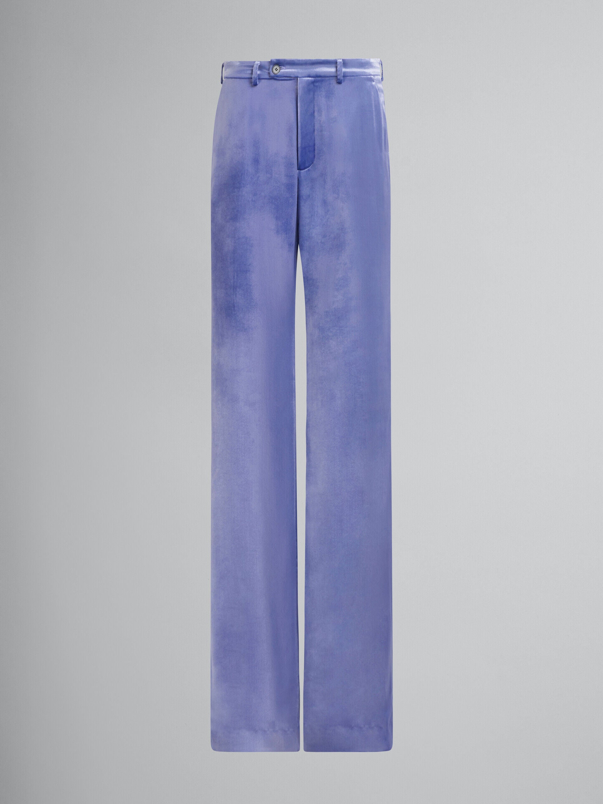 MARNI MEN'S LIGHT PURPLE VELVET TROUSERS