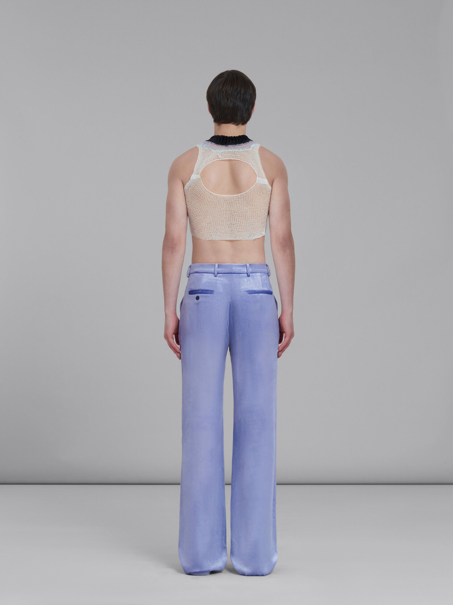 MARNI MEN'S LIGHT PURPLE VELVET TROUSERS