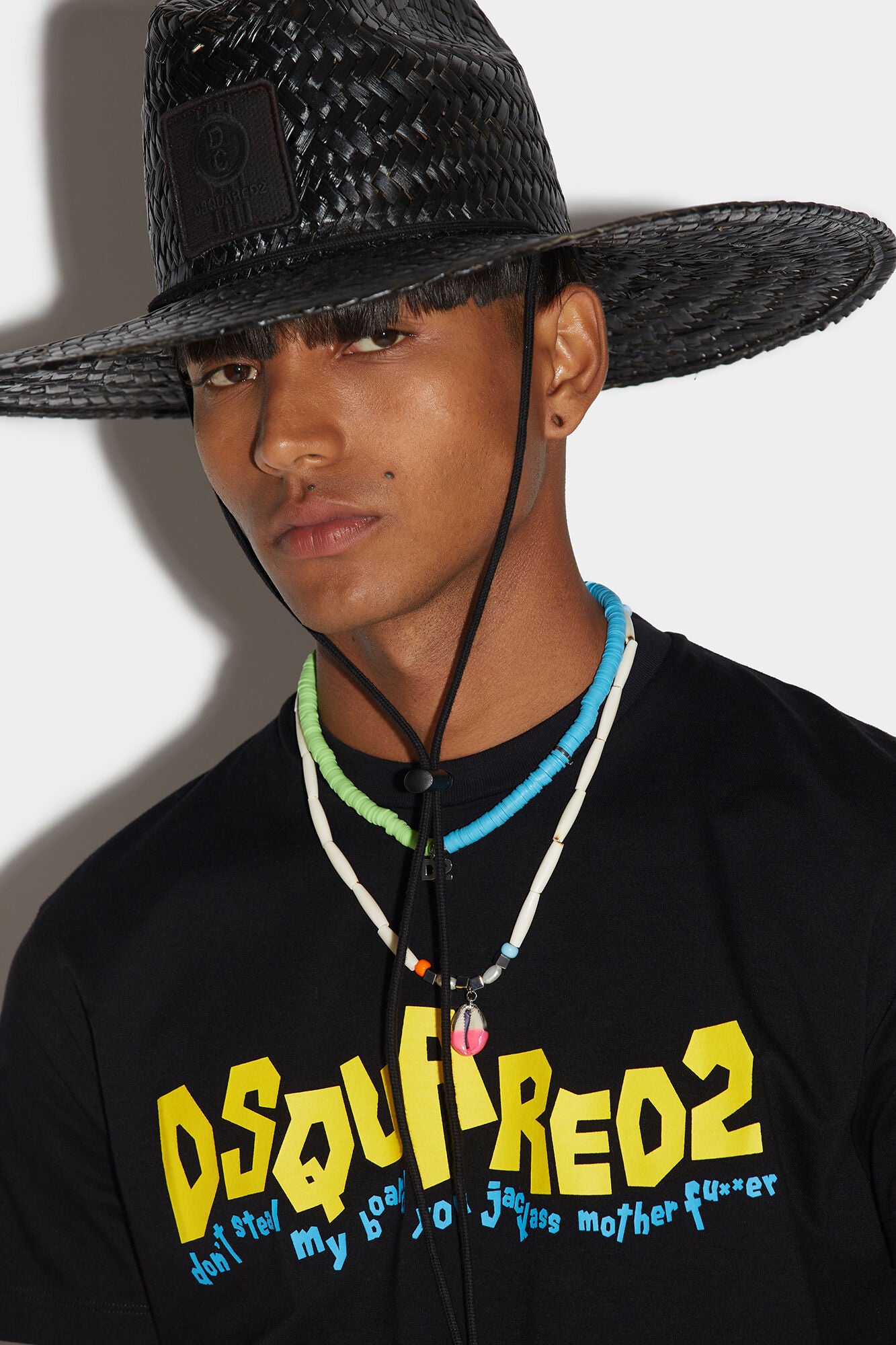 DSQUARED2 MEN'S BLACK GRAPHIC PRINT T-SHIRT