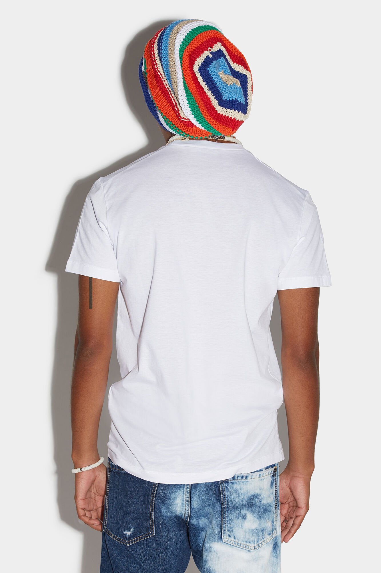 DSQUARED2 MEN'S WHITE GRAPHIC PRINT T-SHIRT