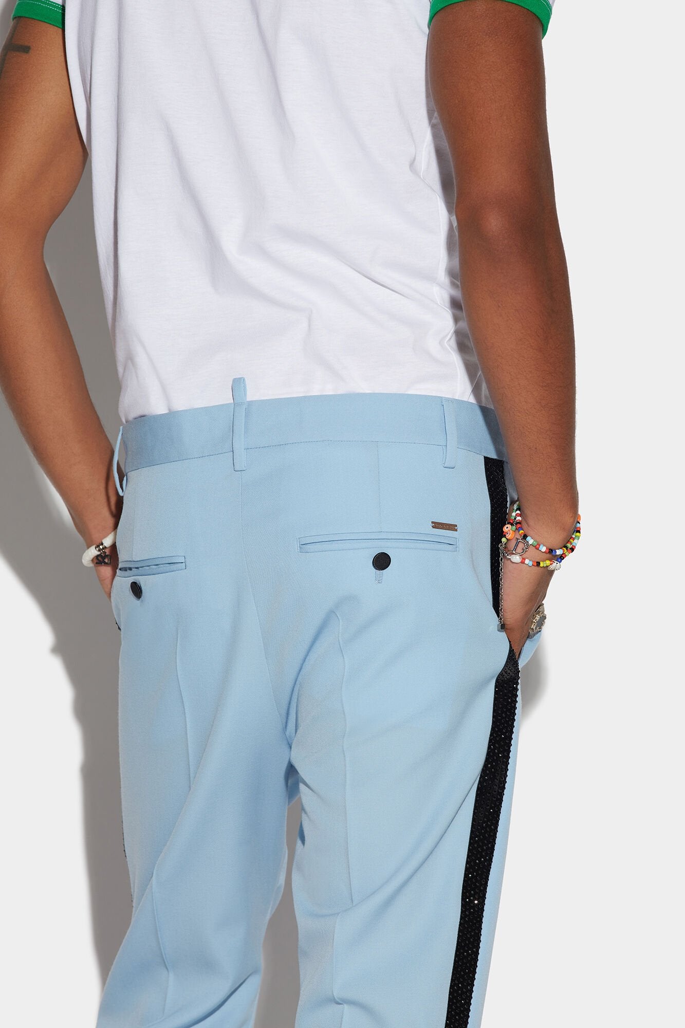 DSQUARED2 MEN'S SKY BLUE TAILORED TROUSERS