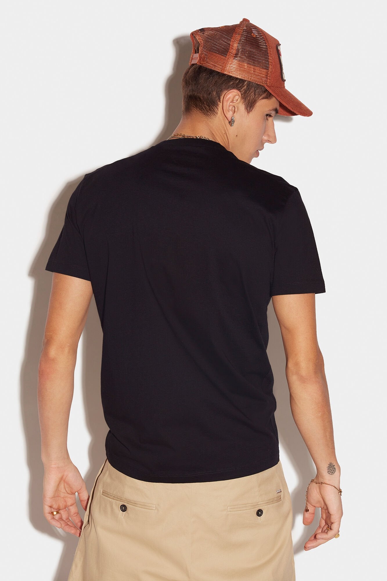 DSQUARED2 MEN'S BLACK GRAPHIC PRINT T-SHIRT