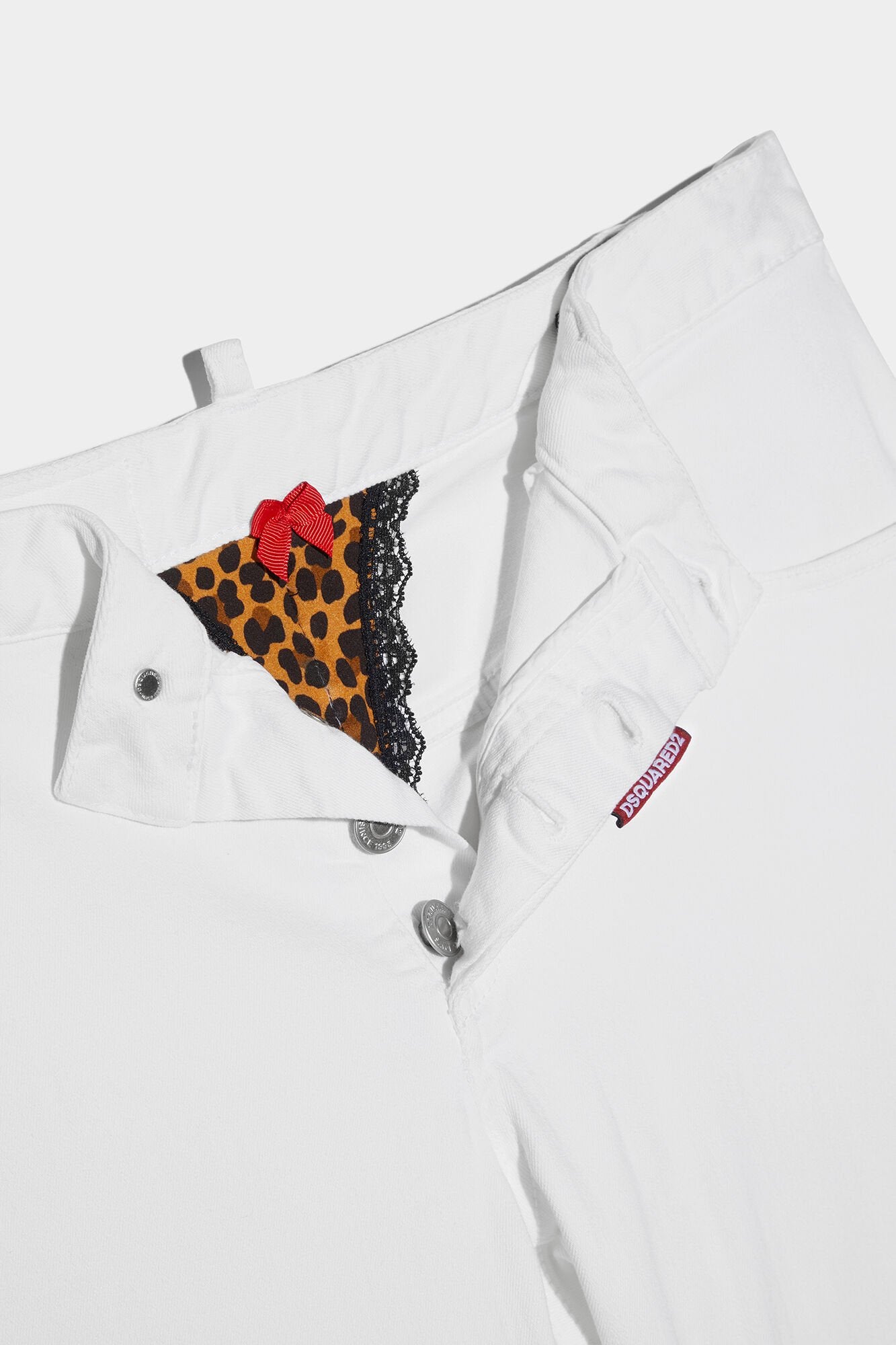 DSQUARED2 WOMEN'S WHITE FIVE-POCKET STRAIGHT TROUSERS