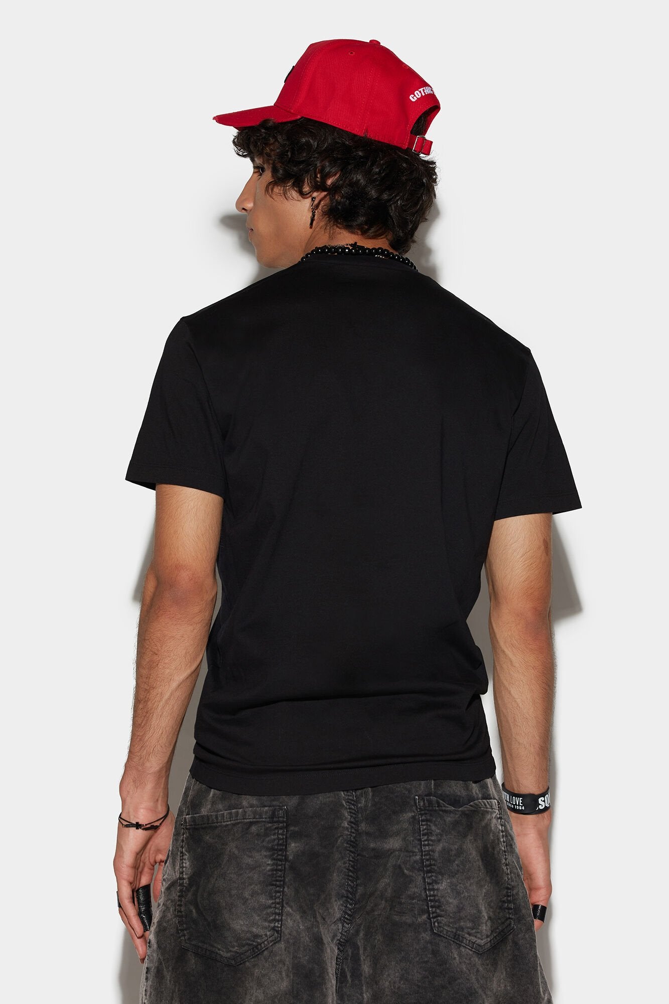 DSQUARED2 MEN'S BLACK GRAPHIC PRINT T-SHIRT