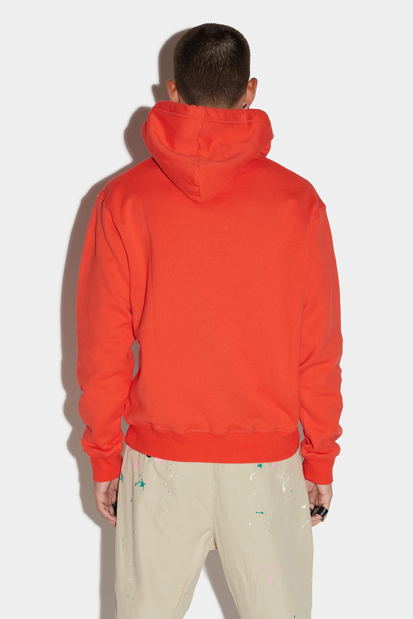 DSQUARED2 MEN'S ORANGE HOODED SWEATSHIRT WITH LETTERING