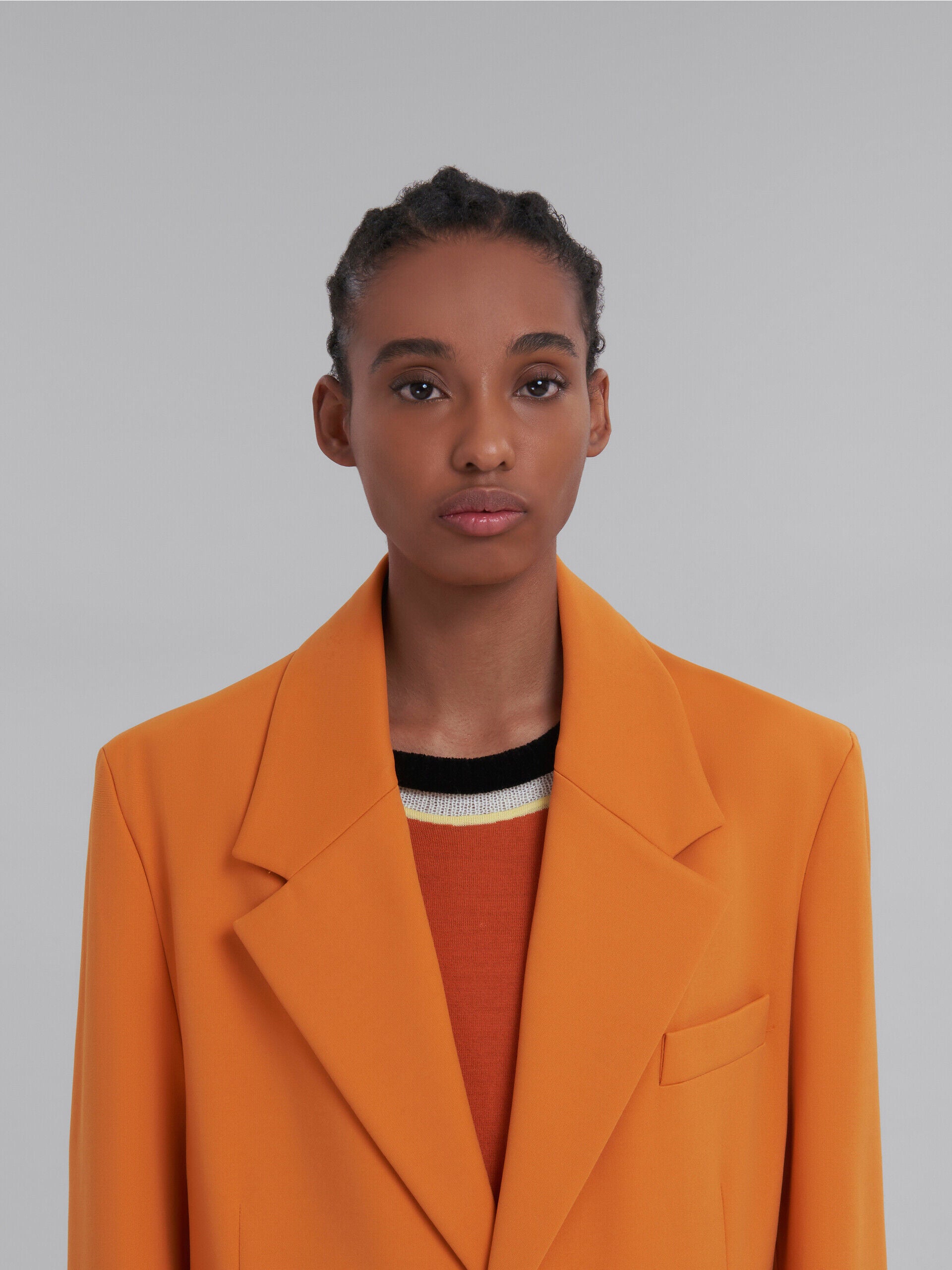 MARNI WOMEN'S ORANGE TAILORED LONG DUSTER COAT