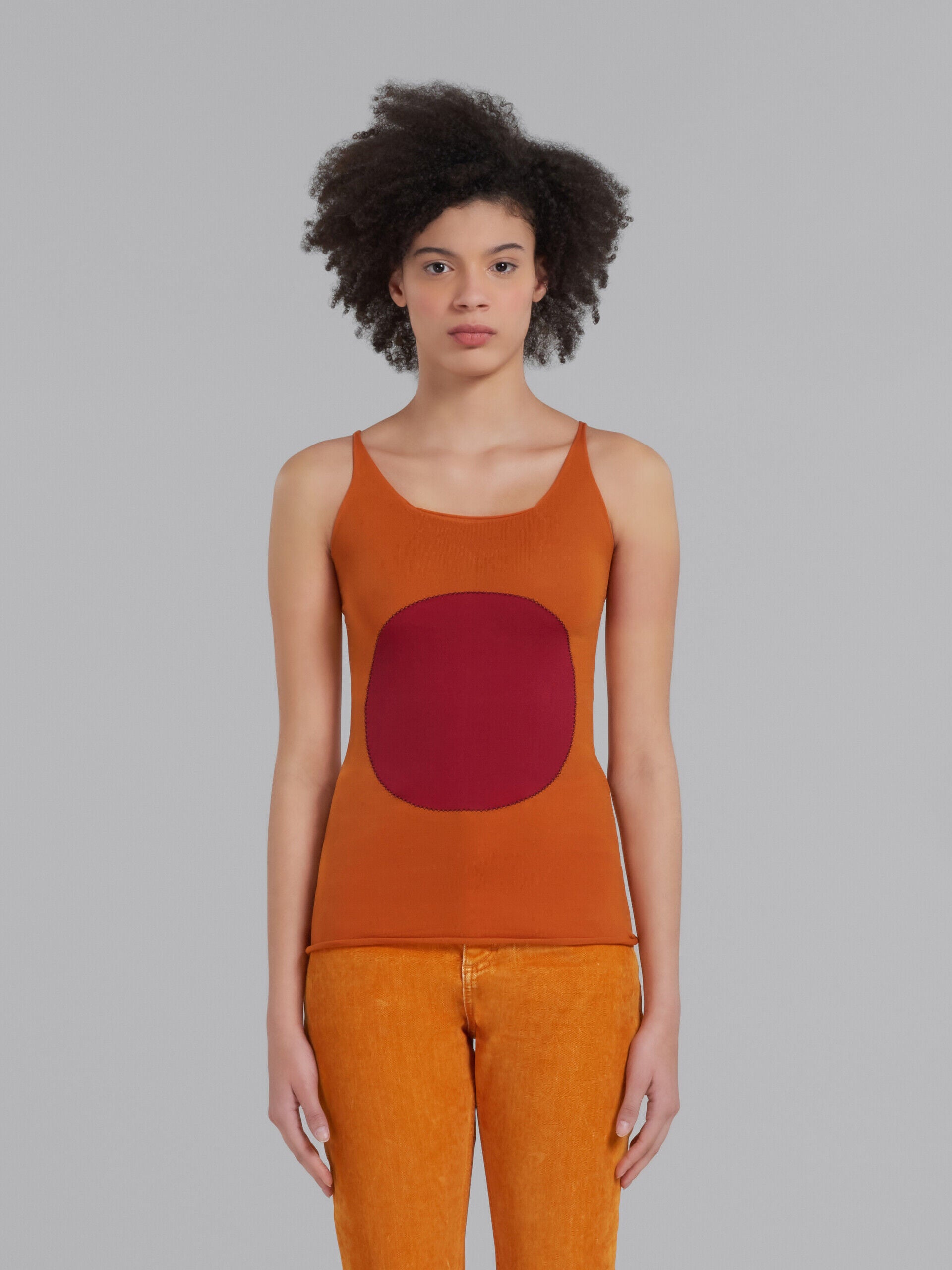 MARNI WOMEN'S ORANGE AND RED SLEEVELESS TOP