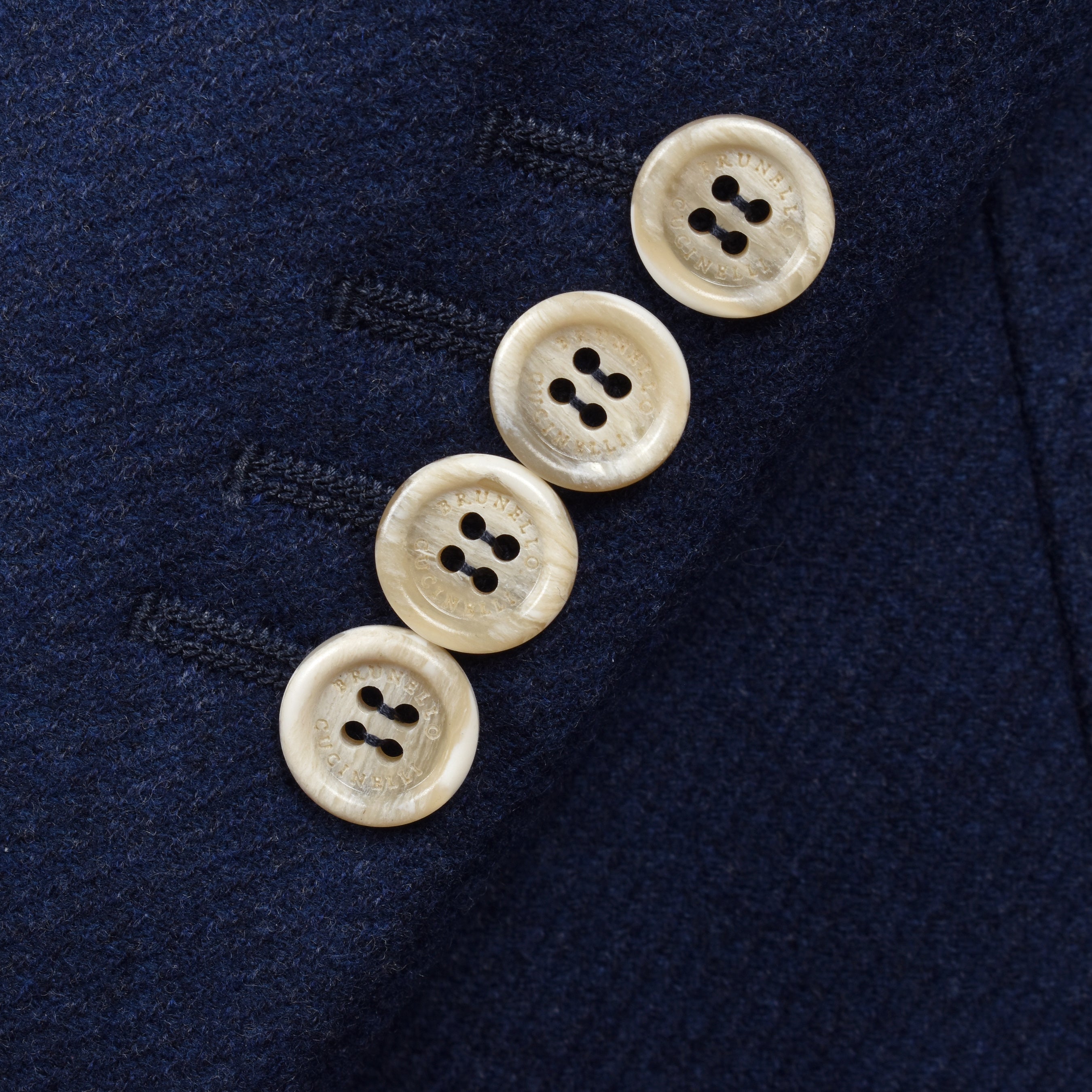 BRUNELLO CUCINELLI MEN'S BLUE WOOL SILK BLAZER